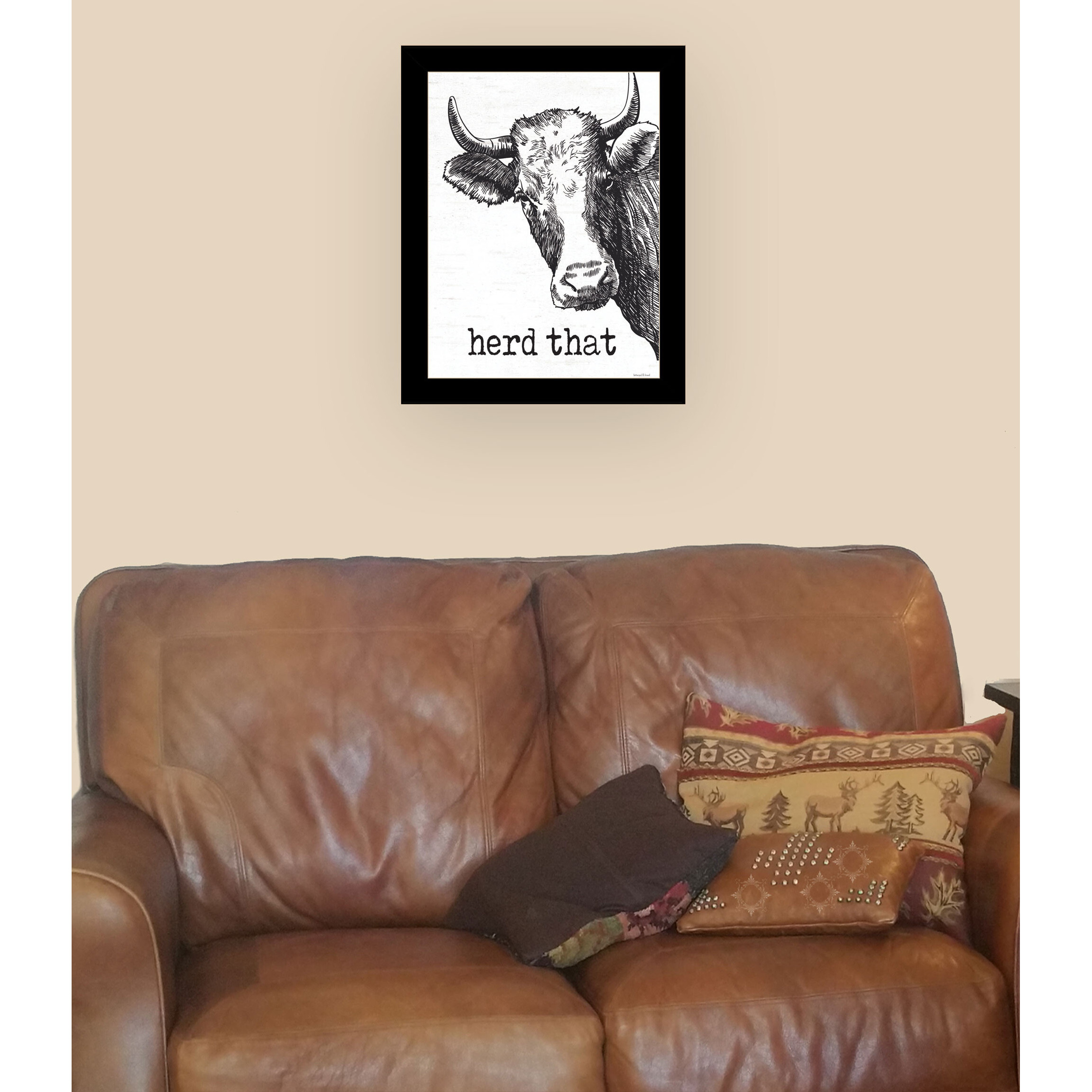 Herd That Black Framed Print Bathroom Wall Art