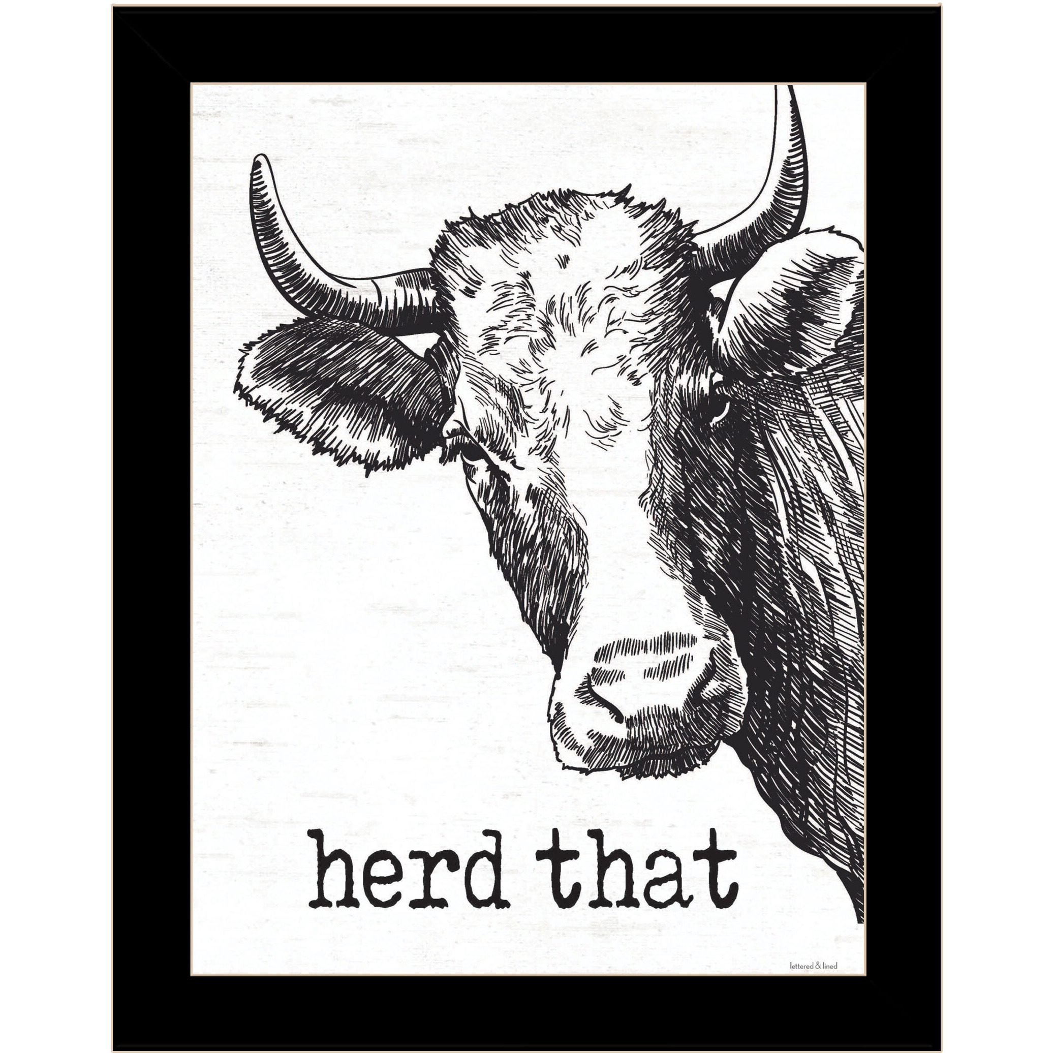 Herd That Black Framed Print Bathroom Wall Art
