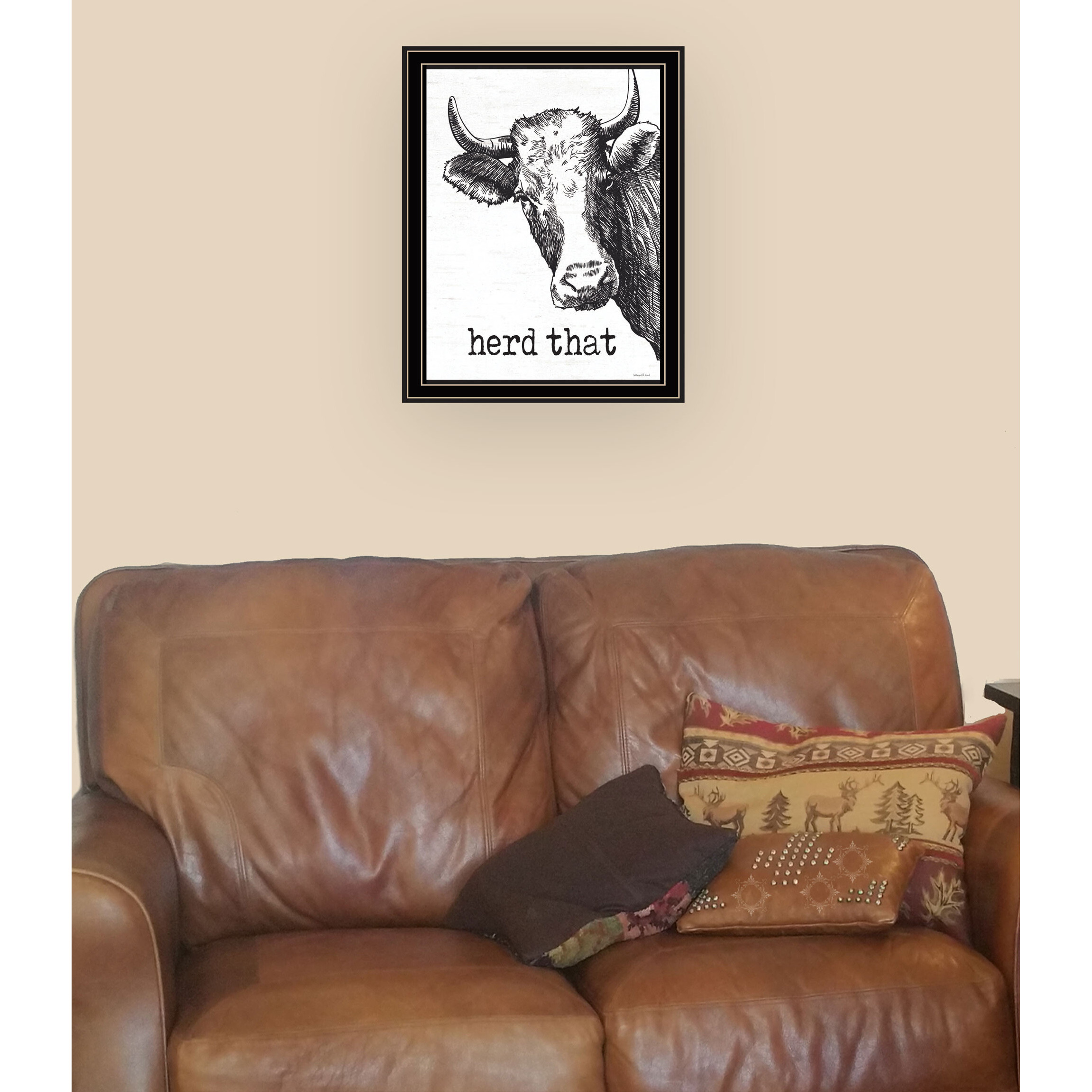 Herd That Black Framed Print Bathroom Wall Art