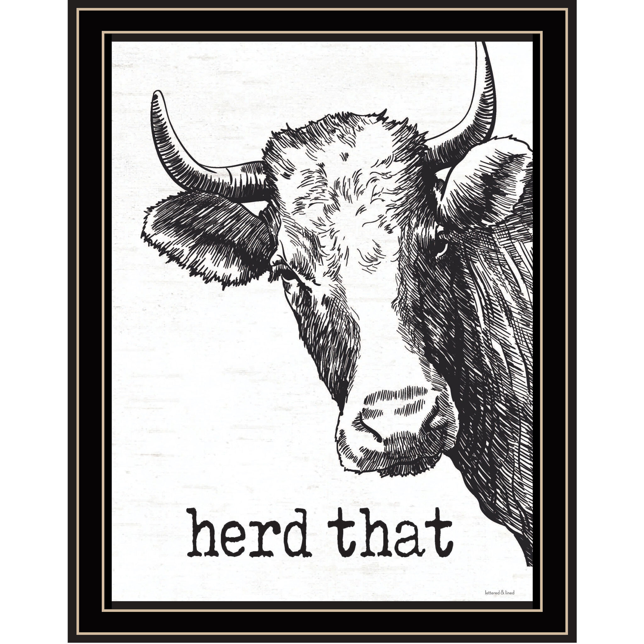 Herd That Black Framed Print Bathroom Wall Art