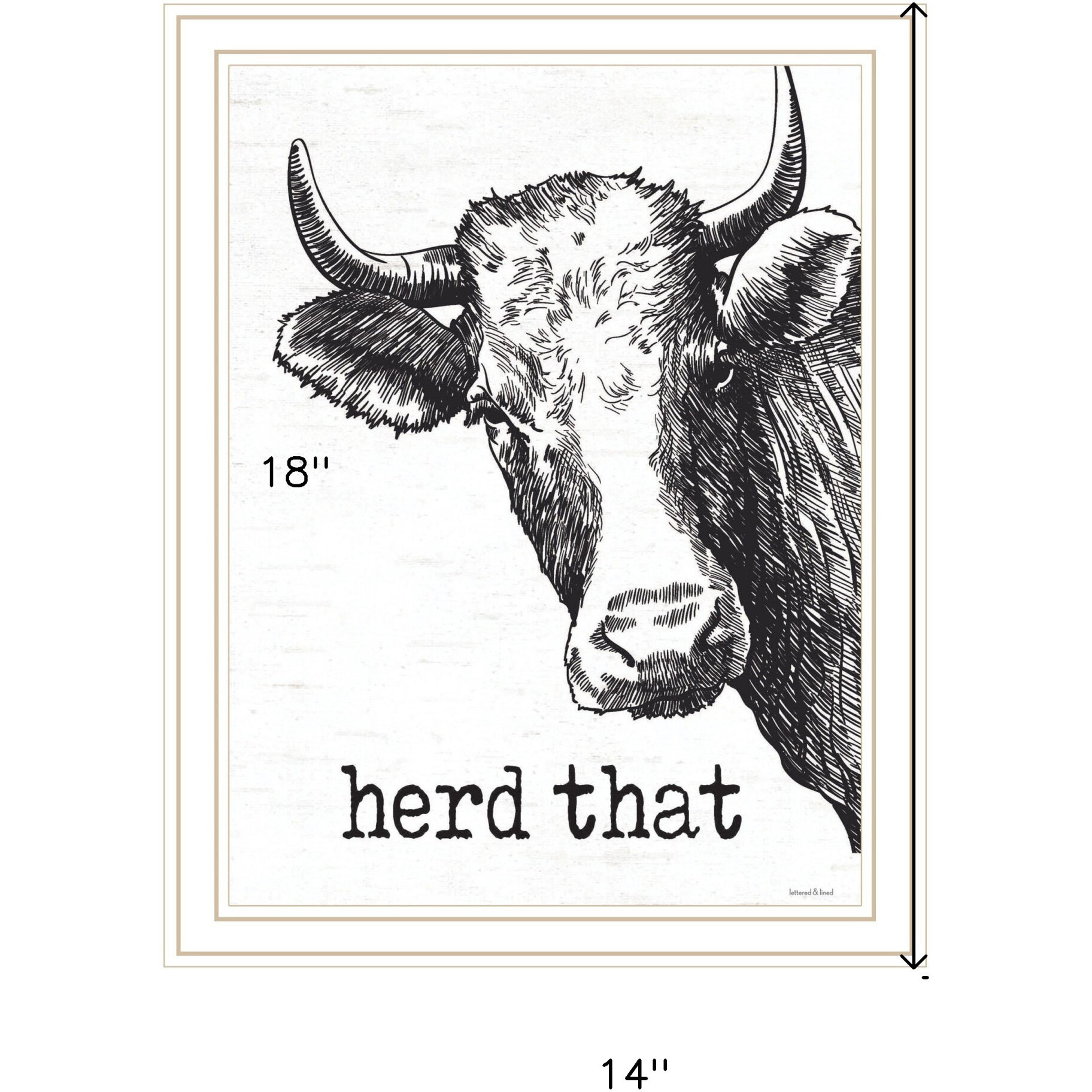 Herd That White Framed Print Bathroom Wall Art