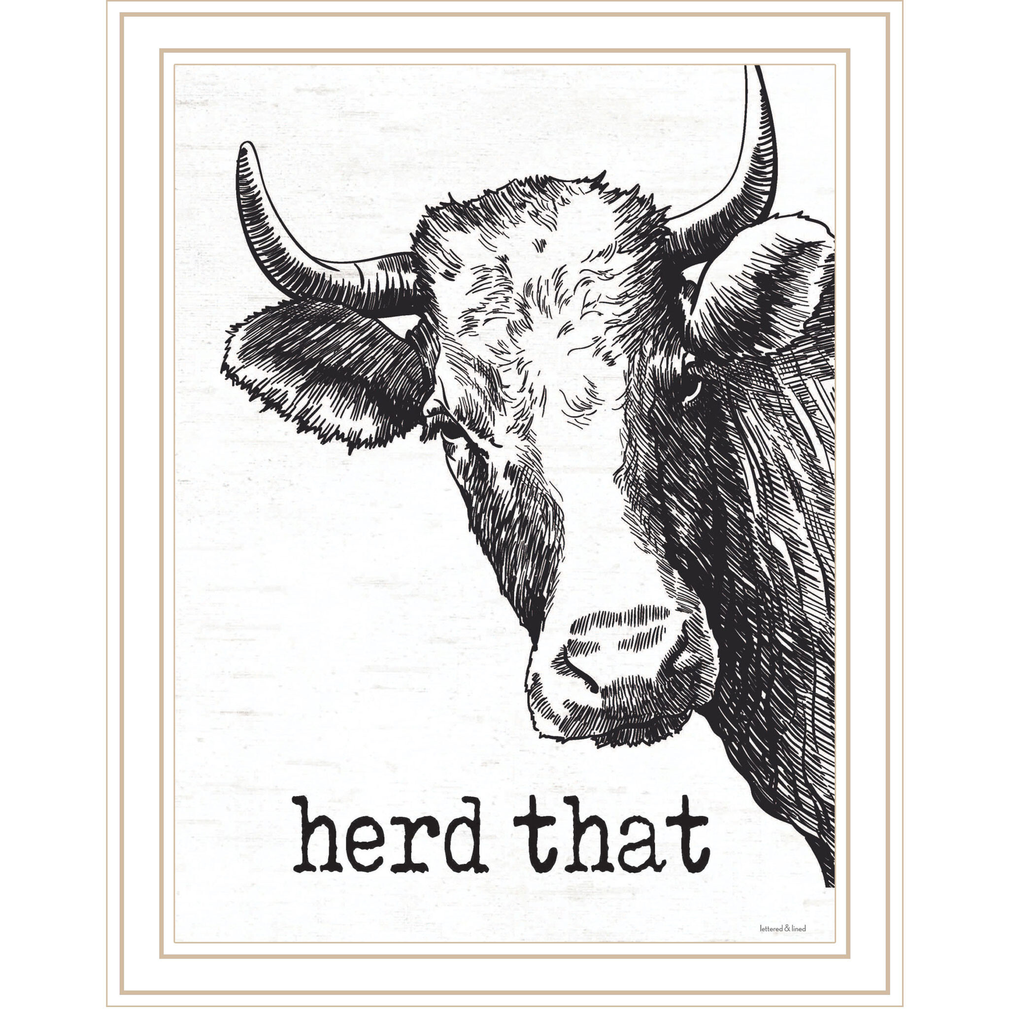 Herd That White Framed Print Bathroom Wall Art