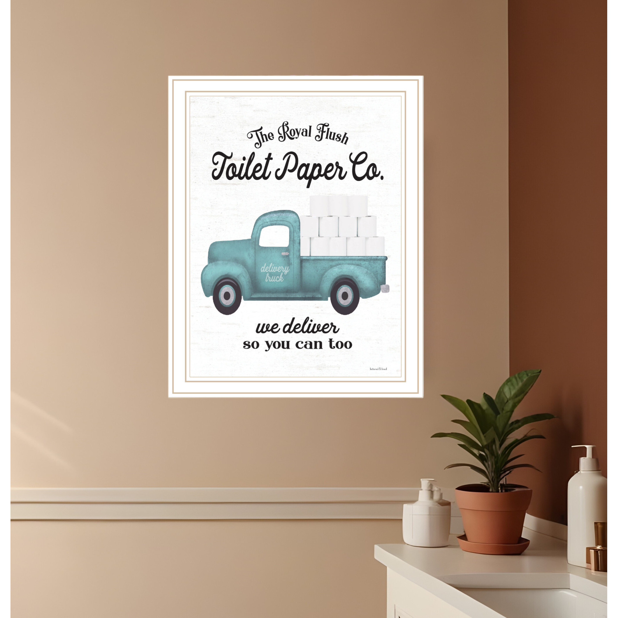 Toilet Paper Co White Framed Print Bathroom Wall Art