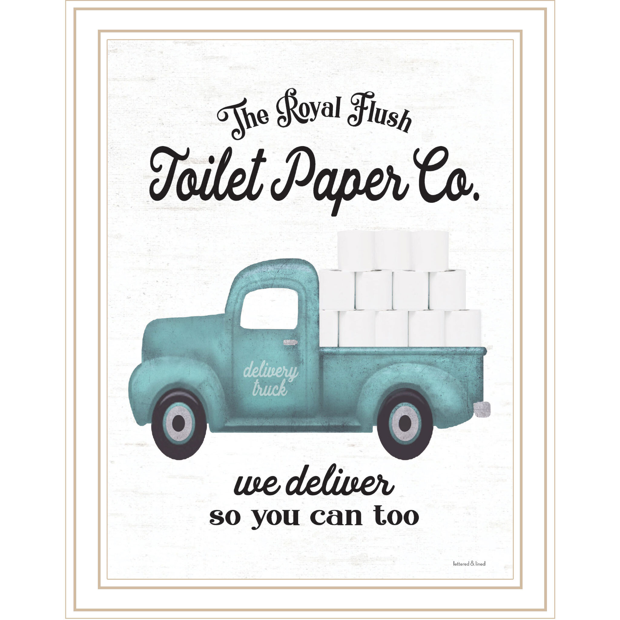 Toilet Paper Co White Framed Print Bathroom Wall Art