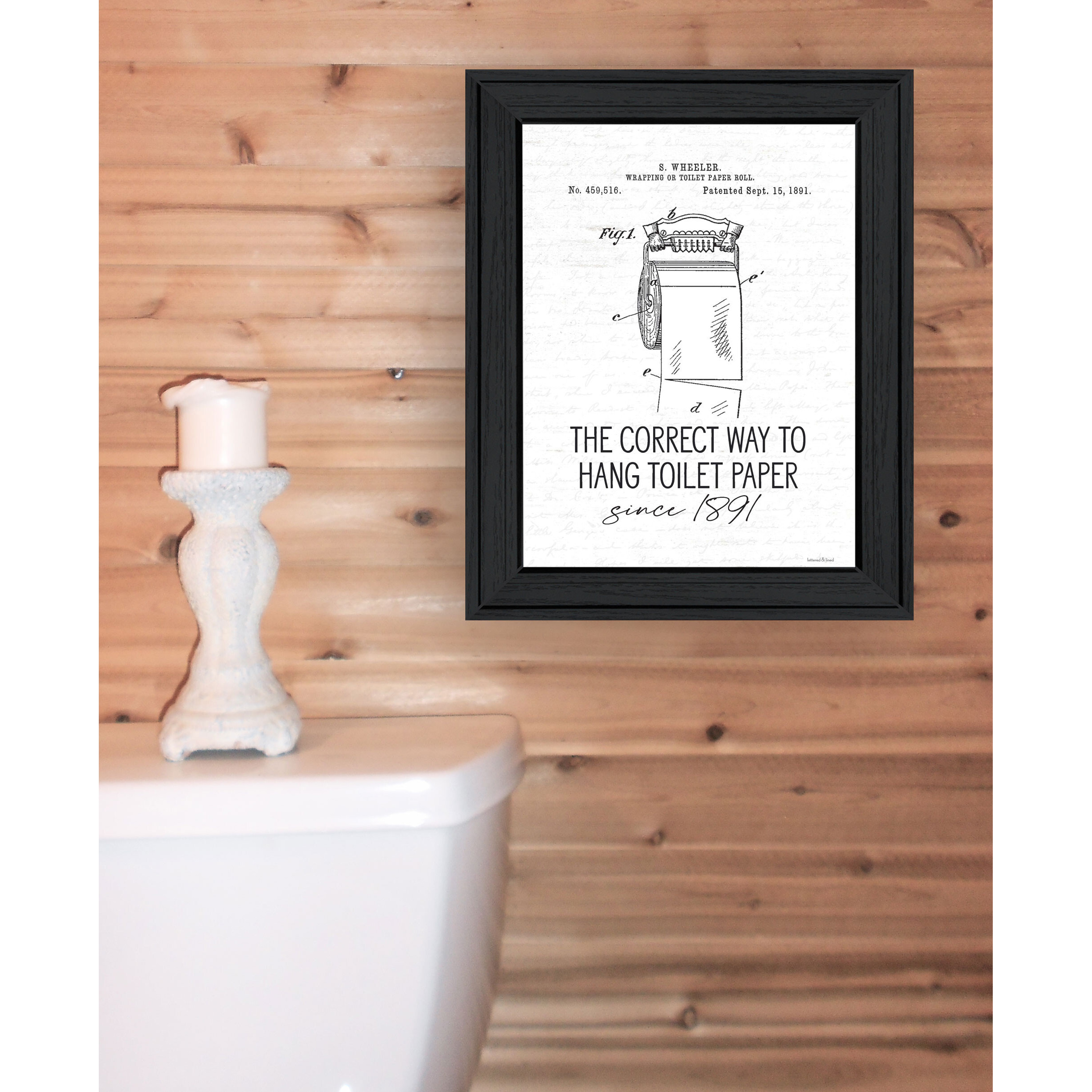 Correct Way to Hang Toilet Paper Black Framed Print Bathroom Wall Art