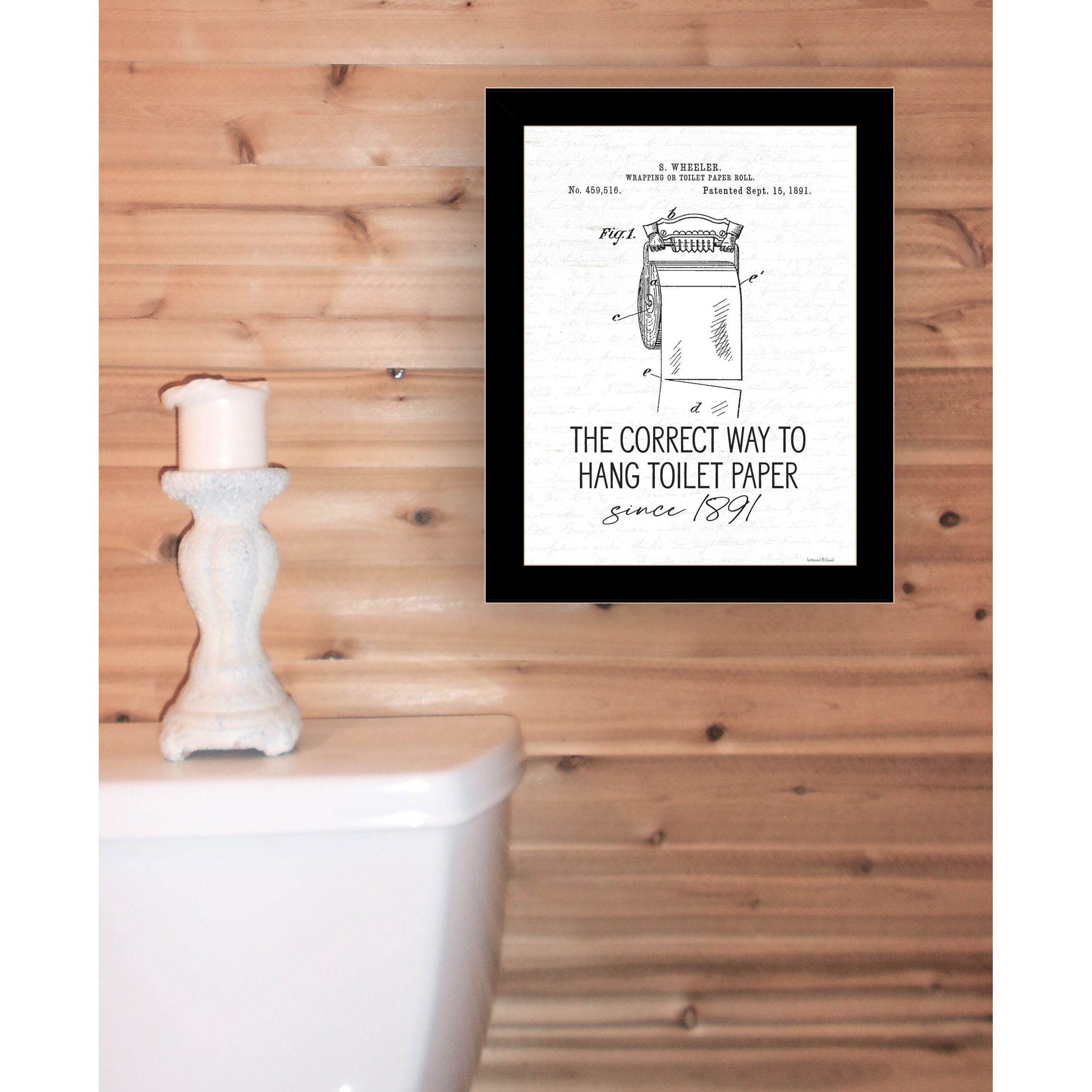 Correct Way to Hang Toilet Paper Black Framed Print Bathroom Wall Art
