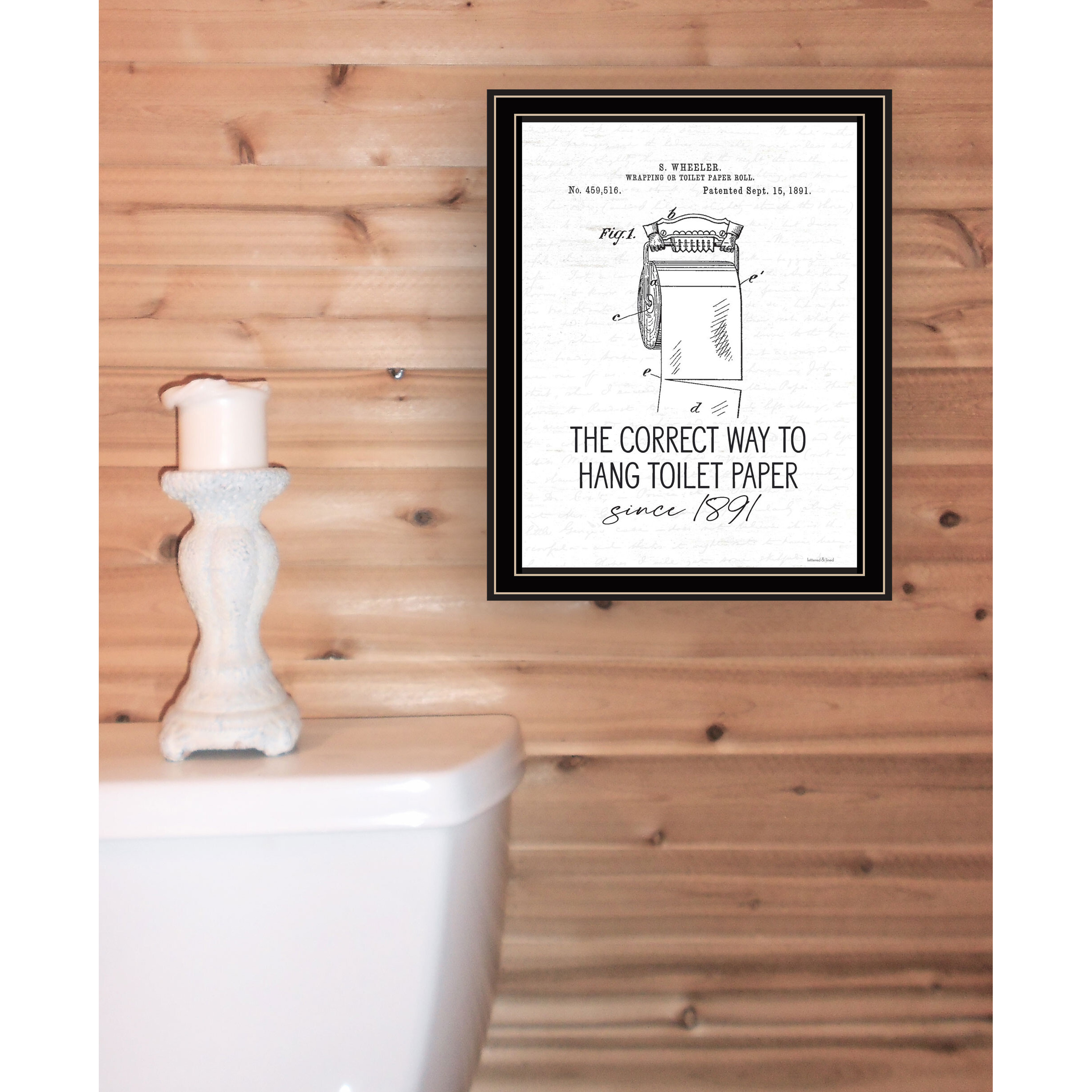 Correct Way to Hang Toilet Paper Black Framed Print Bathroom Wall Art