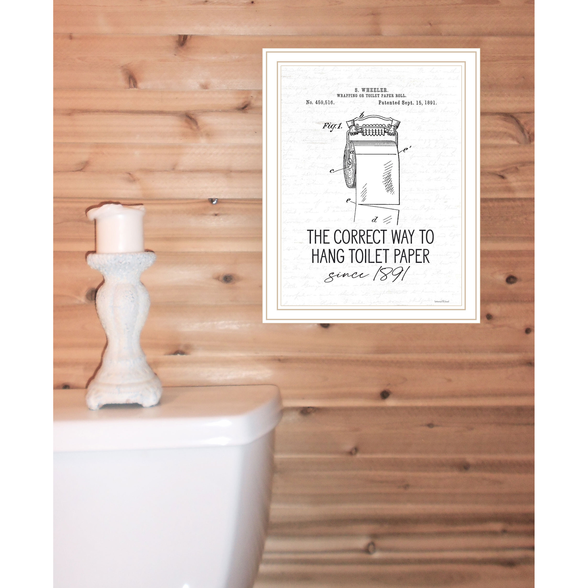 Correct Way to Hang Toilet Paper White Framed Print Bathroom Wall Art