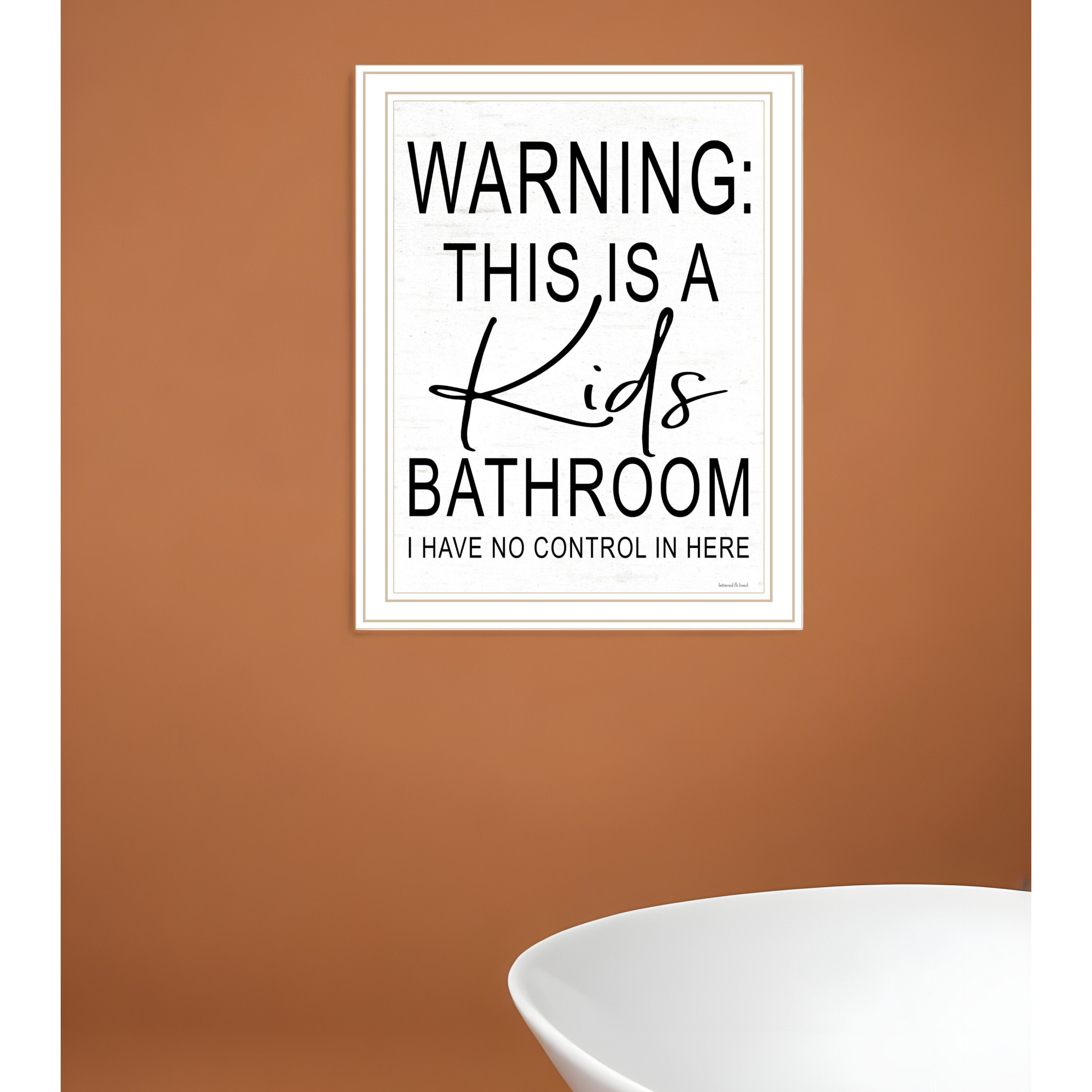 Kids Bathroom White Framed Print Bathroom Wall Art