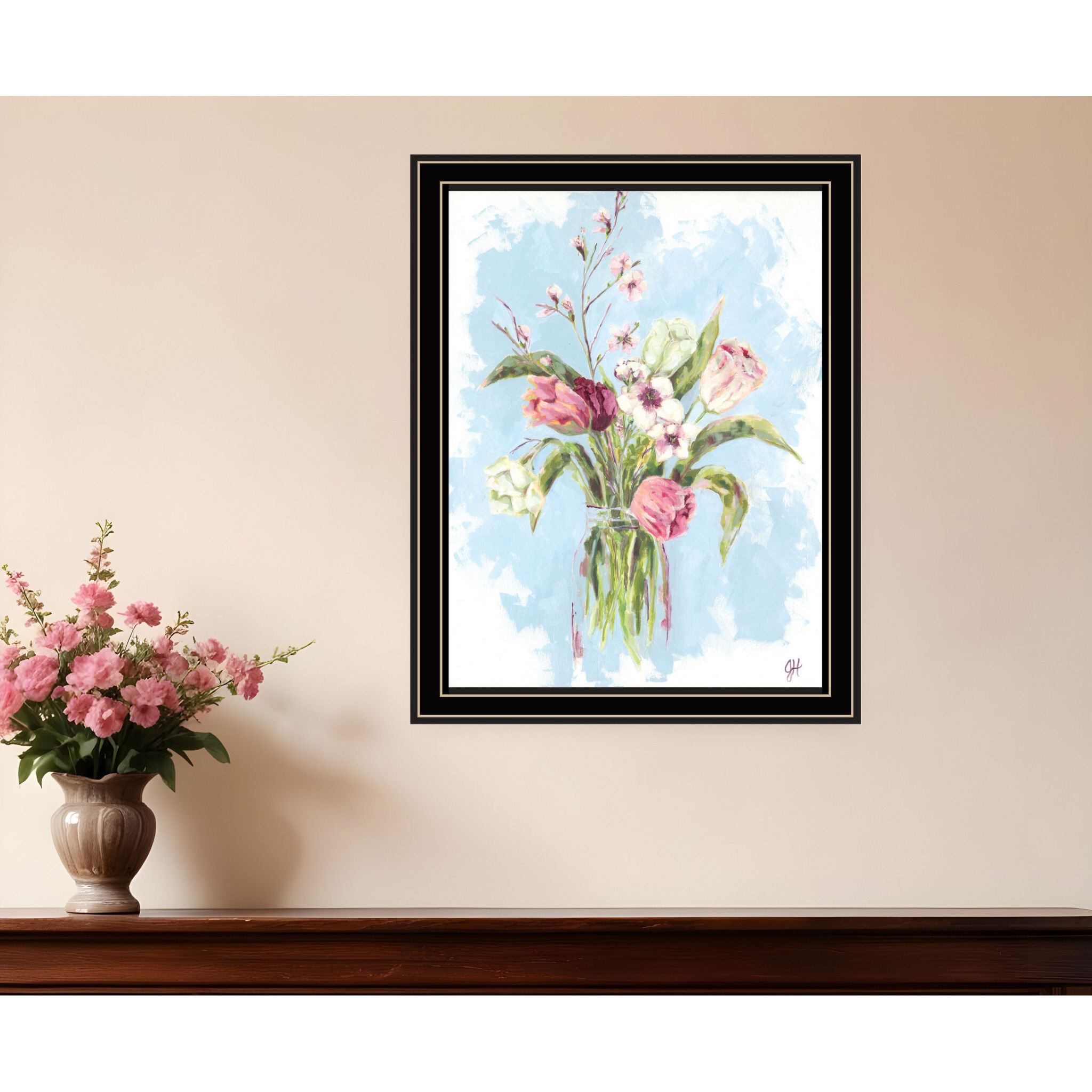 Flourish Black Framed Print Wall Art