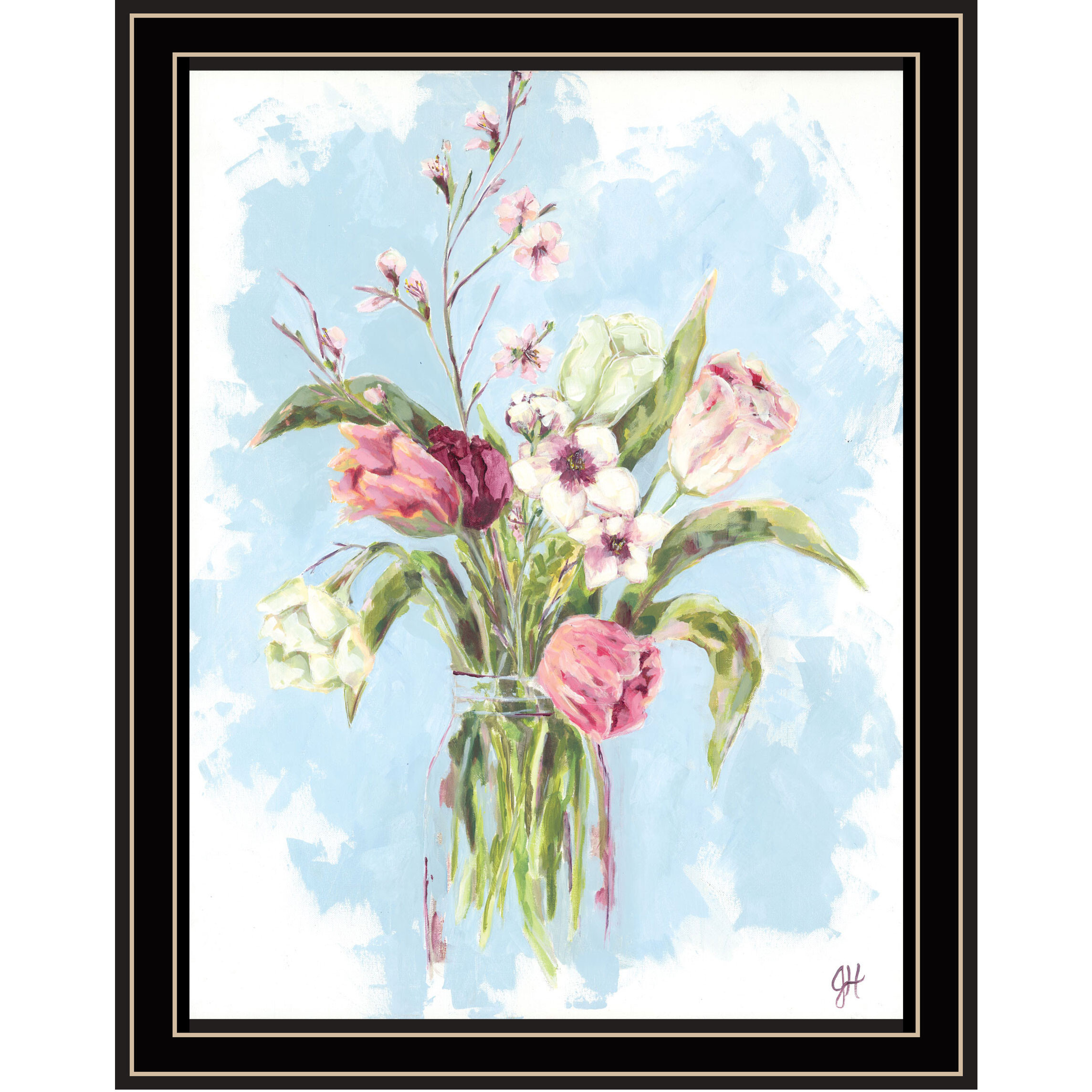 Flourish Black Framed Print Wall Art