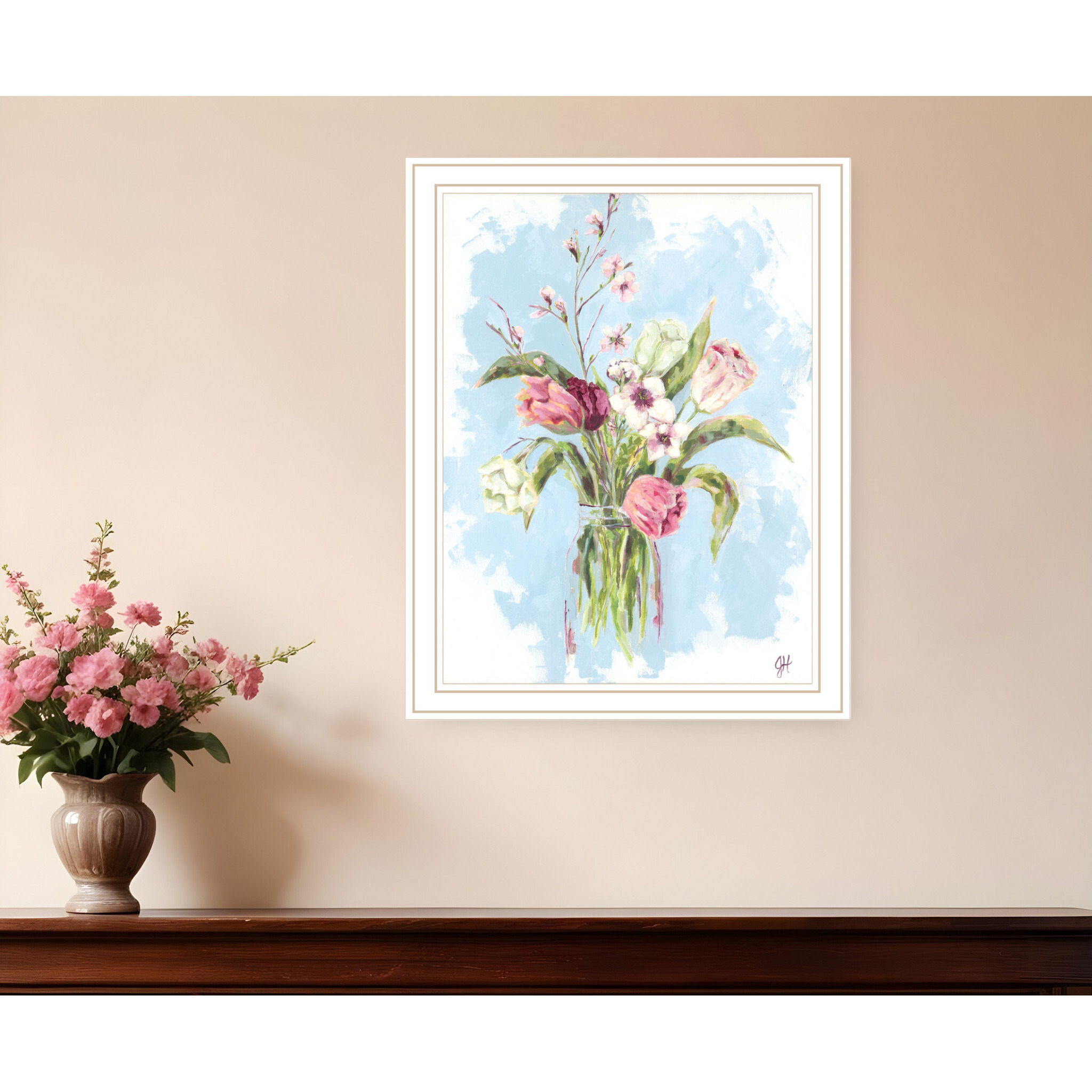 Flourish White Framed Print Wall Art