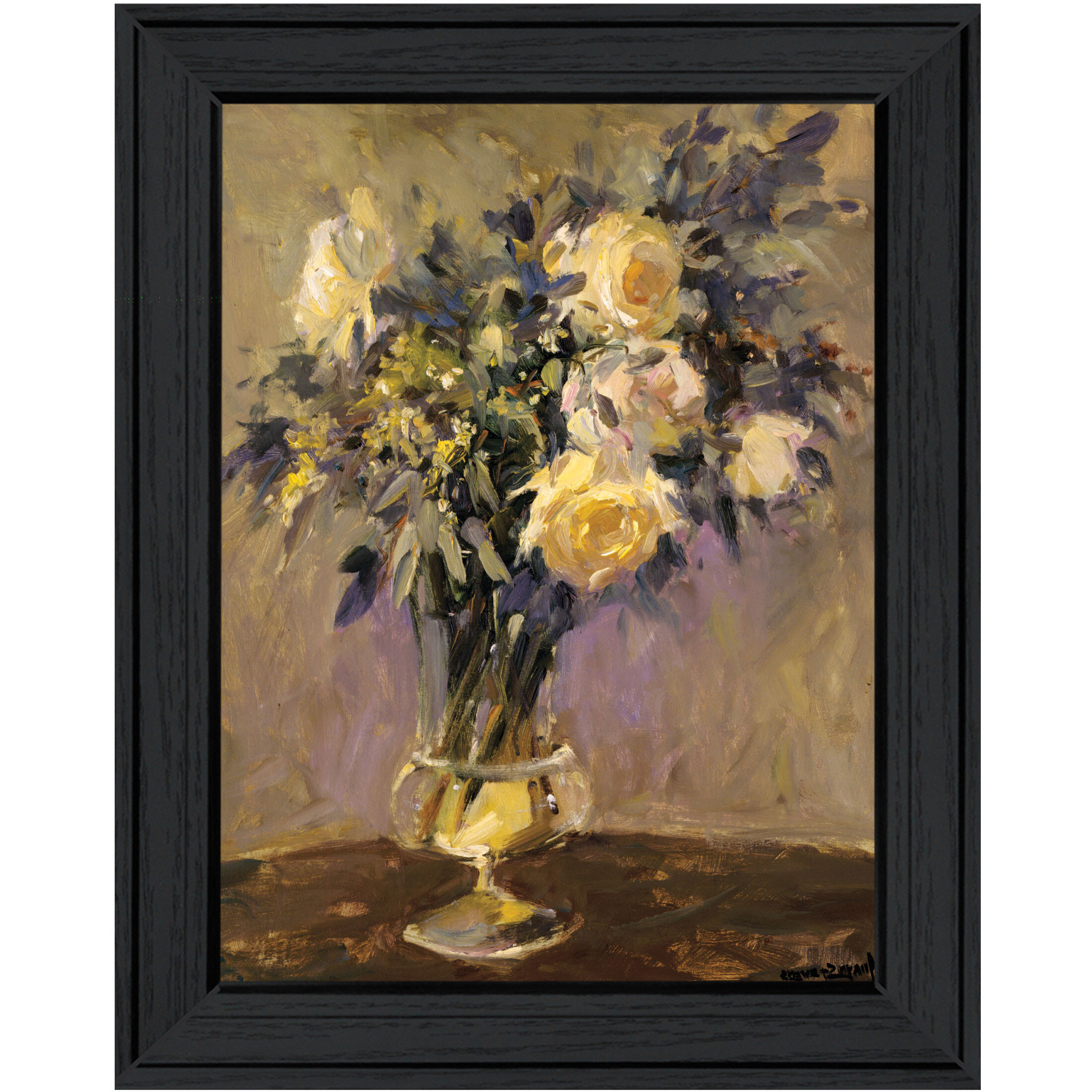 Evening Vase Black Framed Print Wall Art