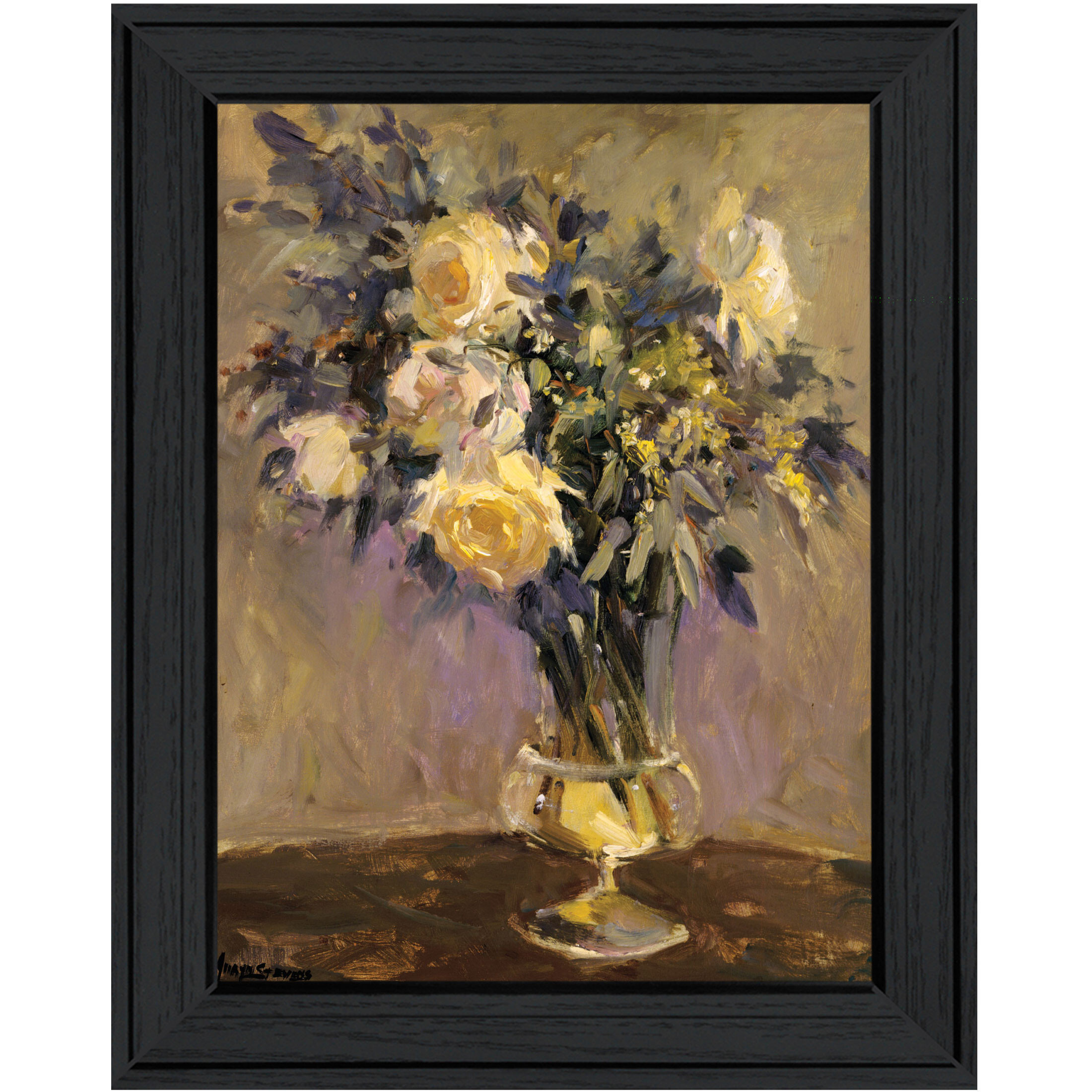 Evening Vase Black Framed Print Wall Art