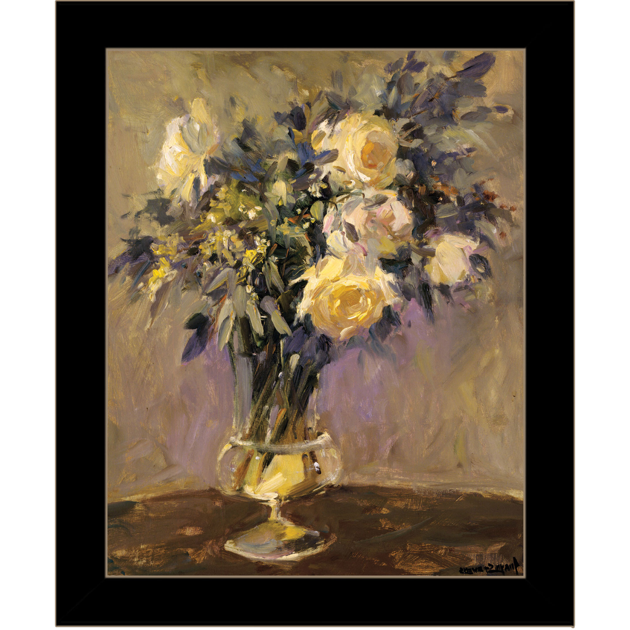 Evening Vase Black Framed Print Wall Art