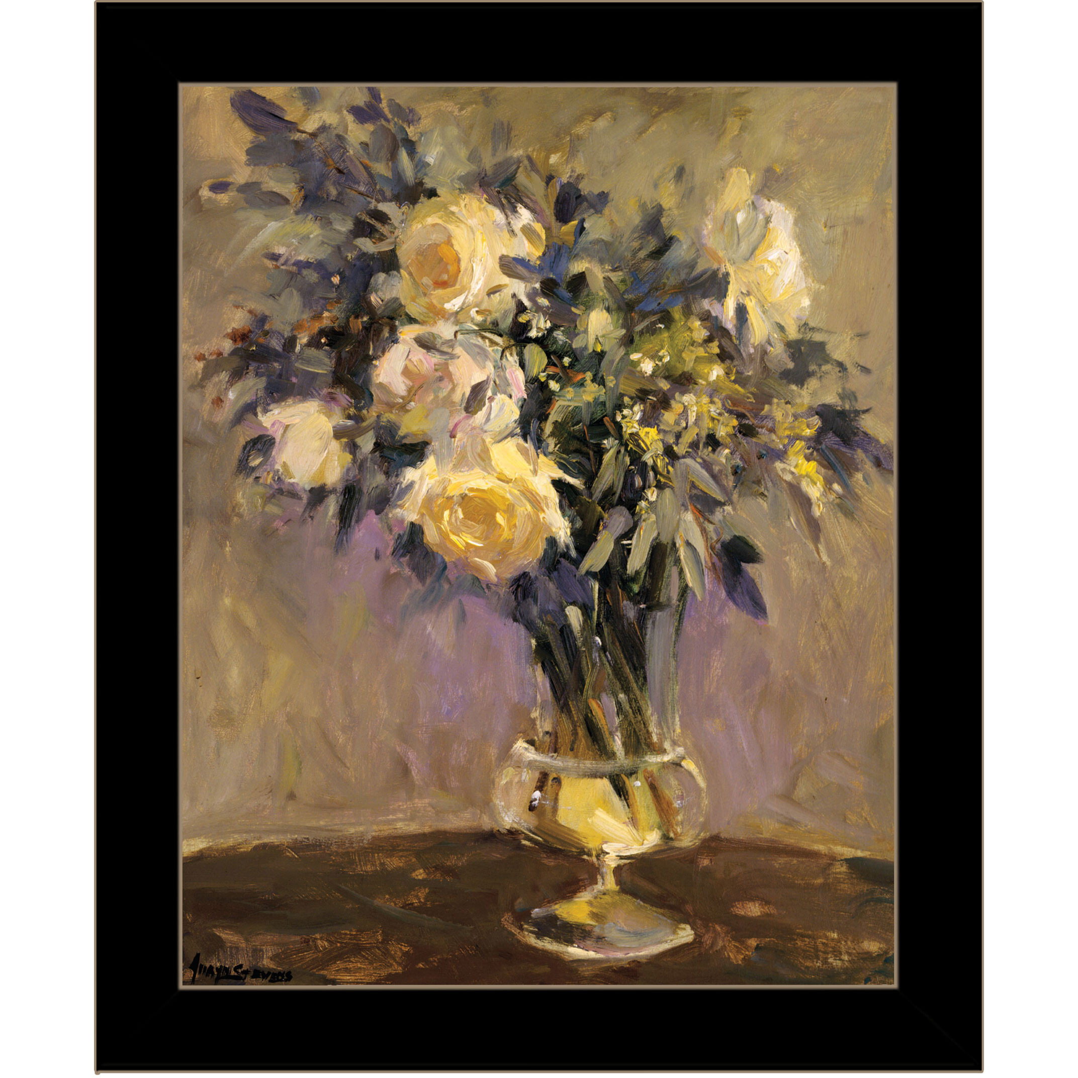 Evening Vase Black Framed Print Wall Art