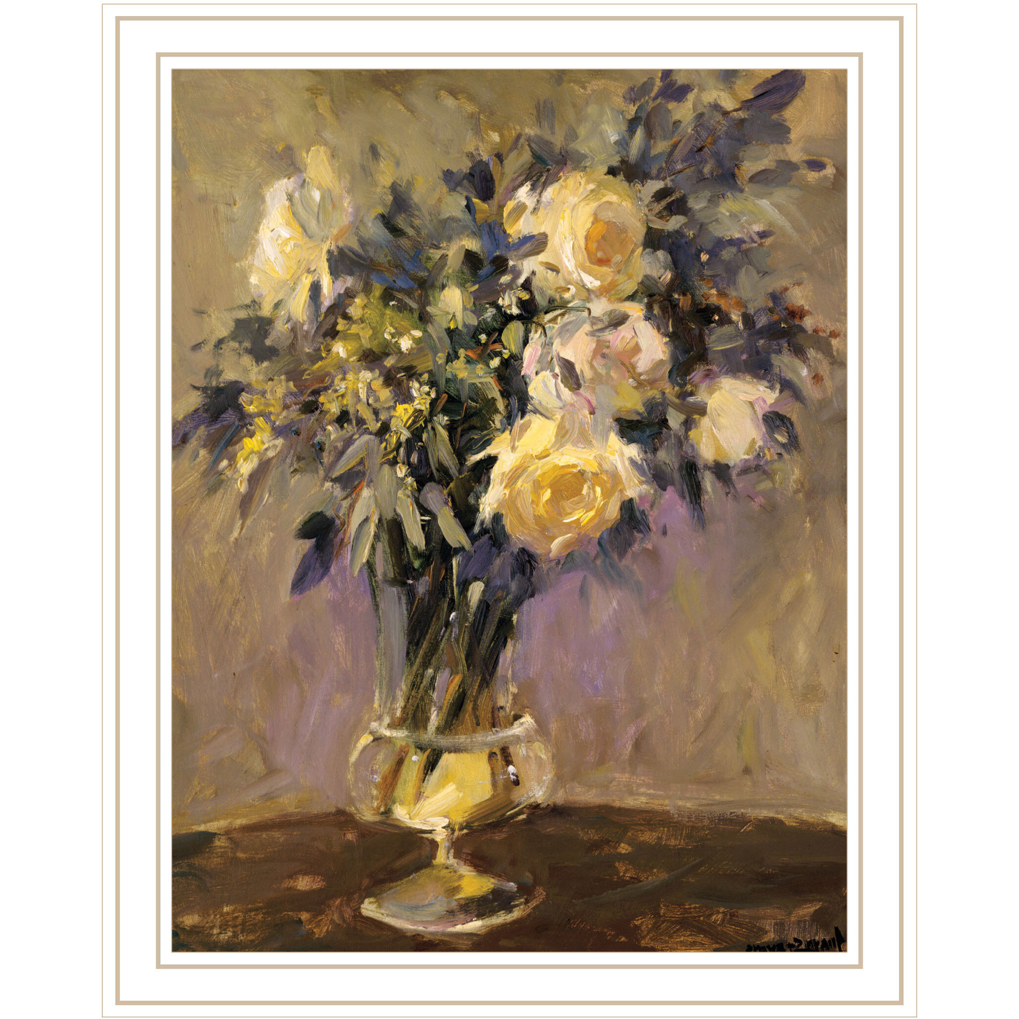 Evening Vase White Framed Print Wall Art