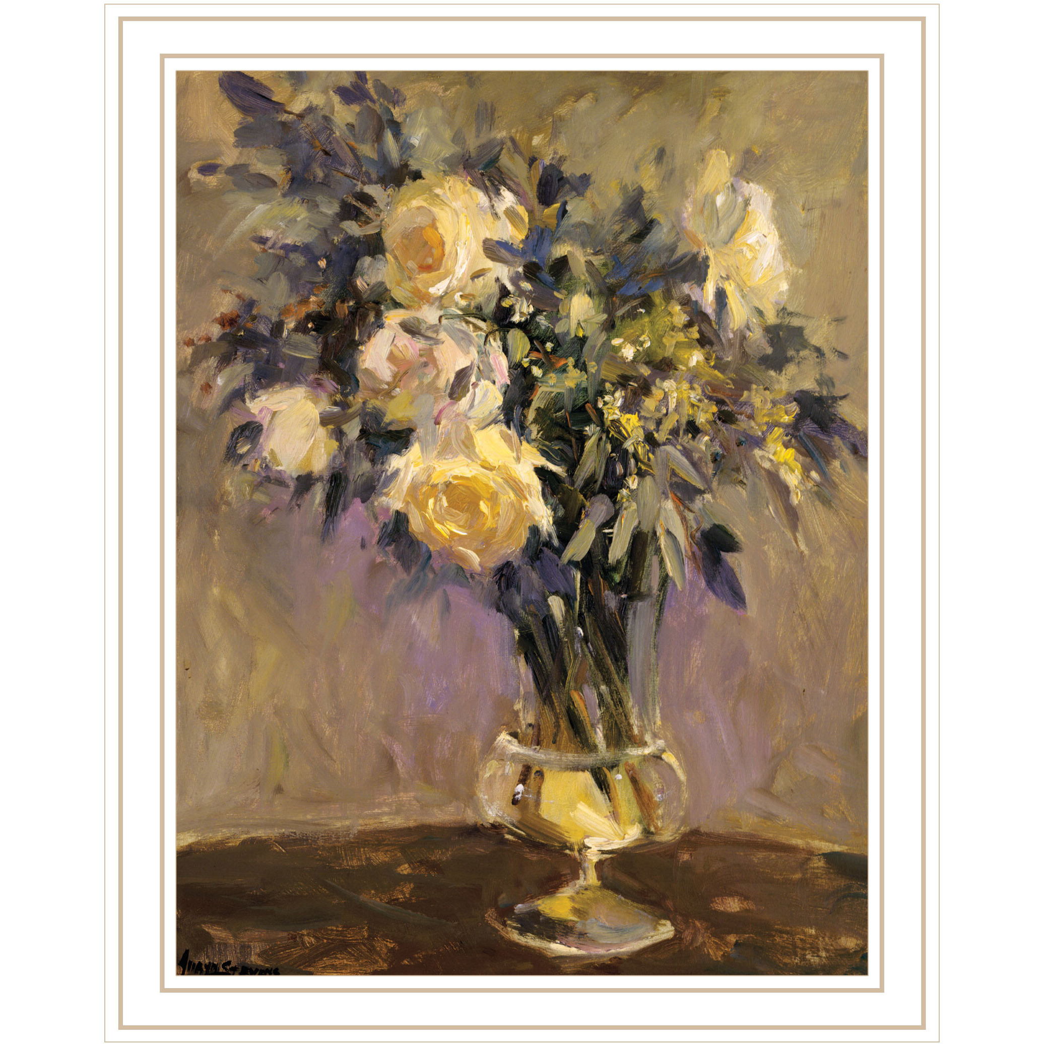 Evening Vase White Framed Print Wall Art