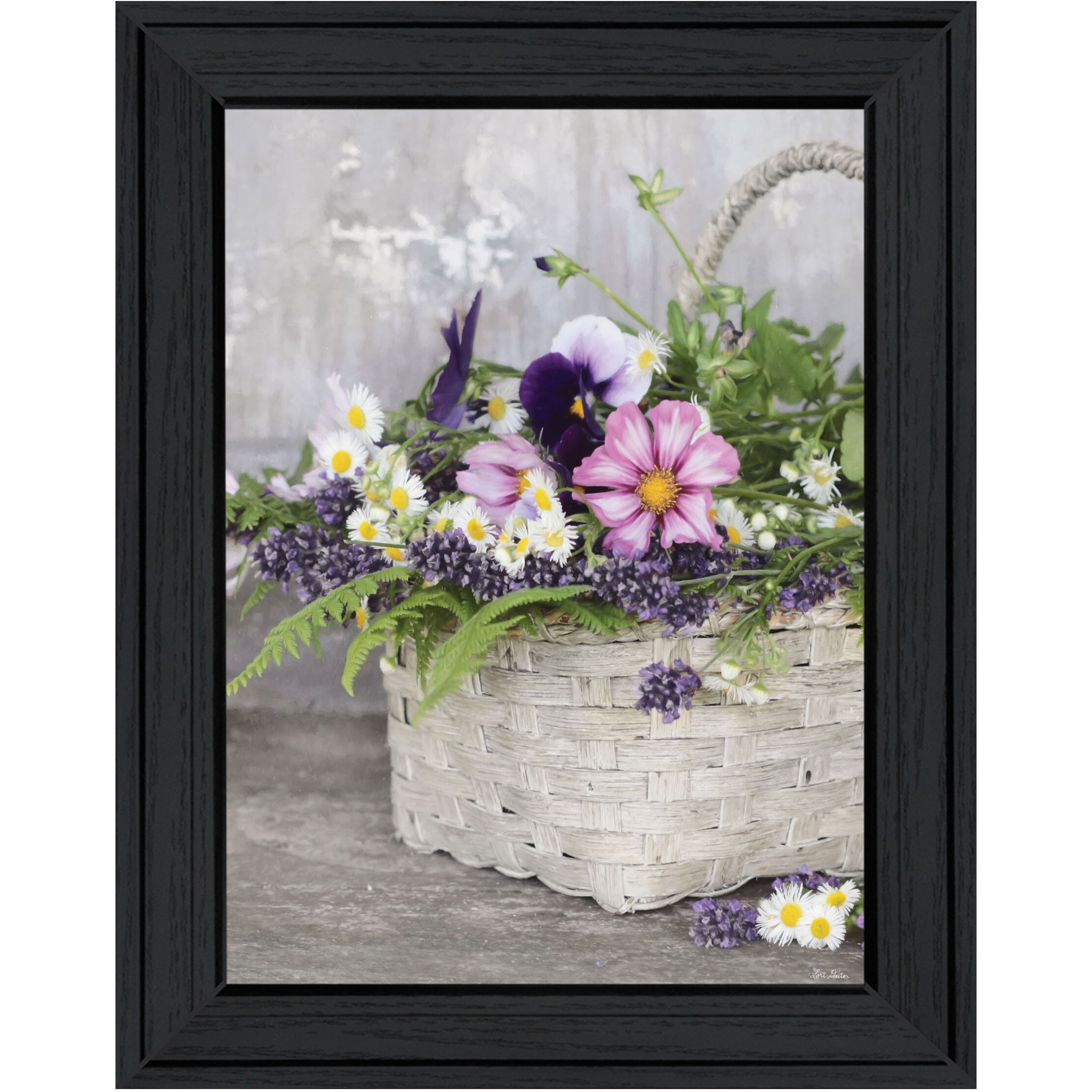 Fresh Garden Basket Black Framed Print Wall Art