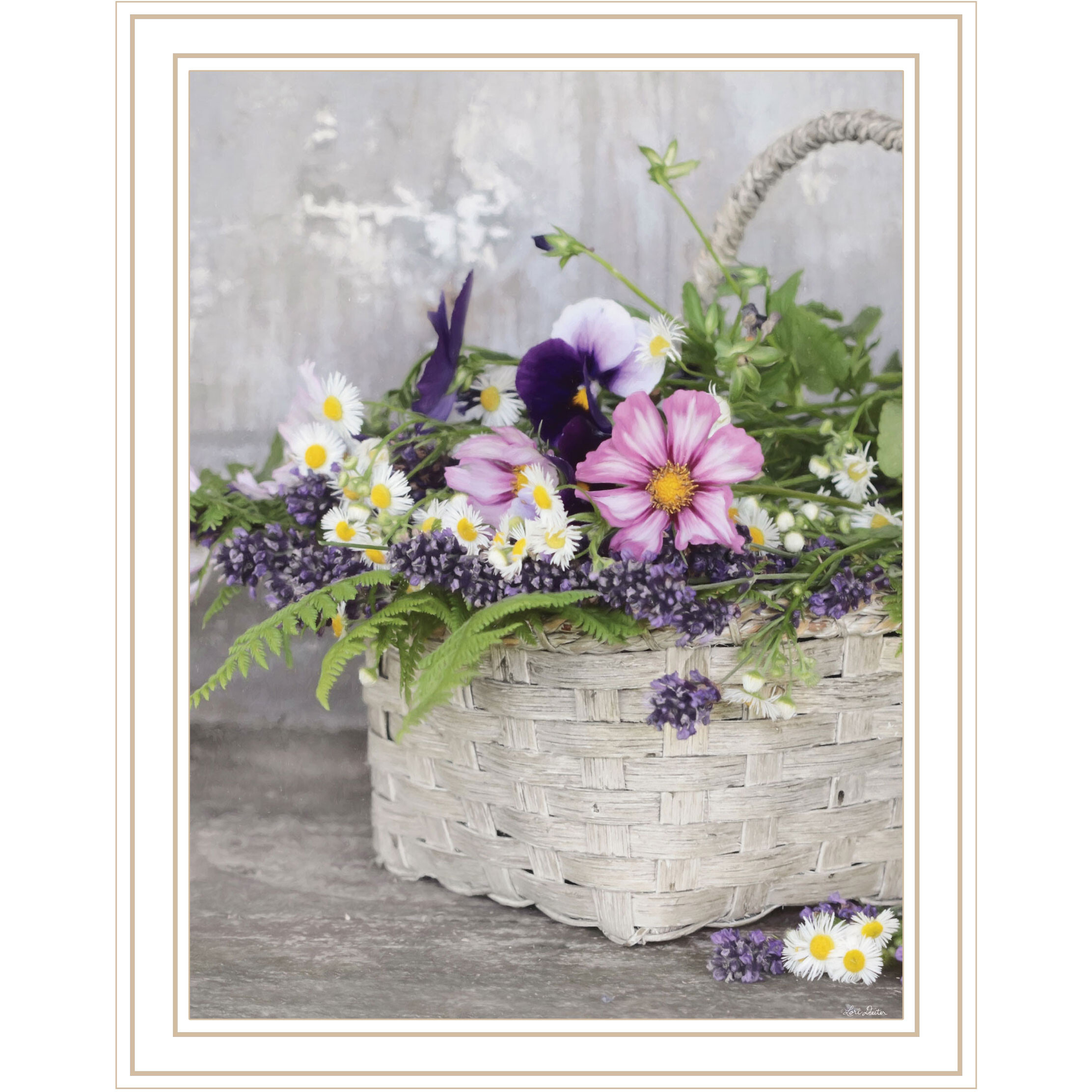 Fresh Garden Basket White Framed Print Wall Art