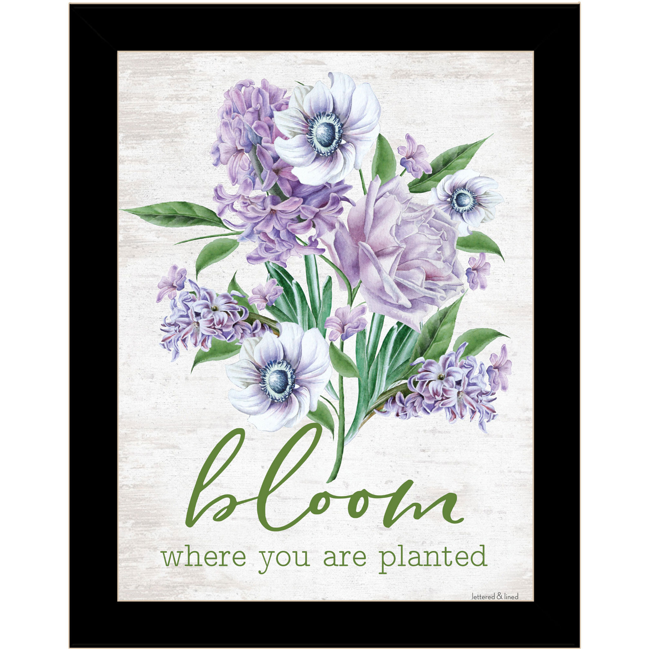Bloom Where You Are Planted Black Framed Print Wall Art