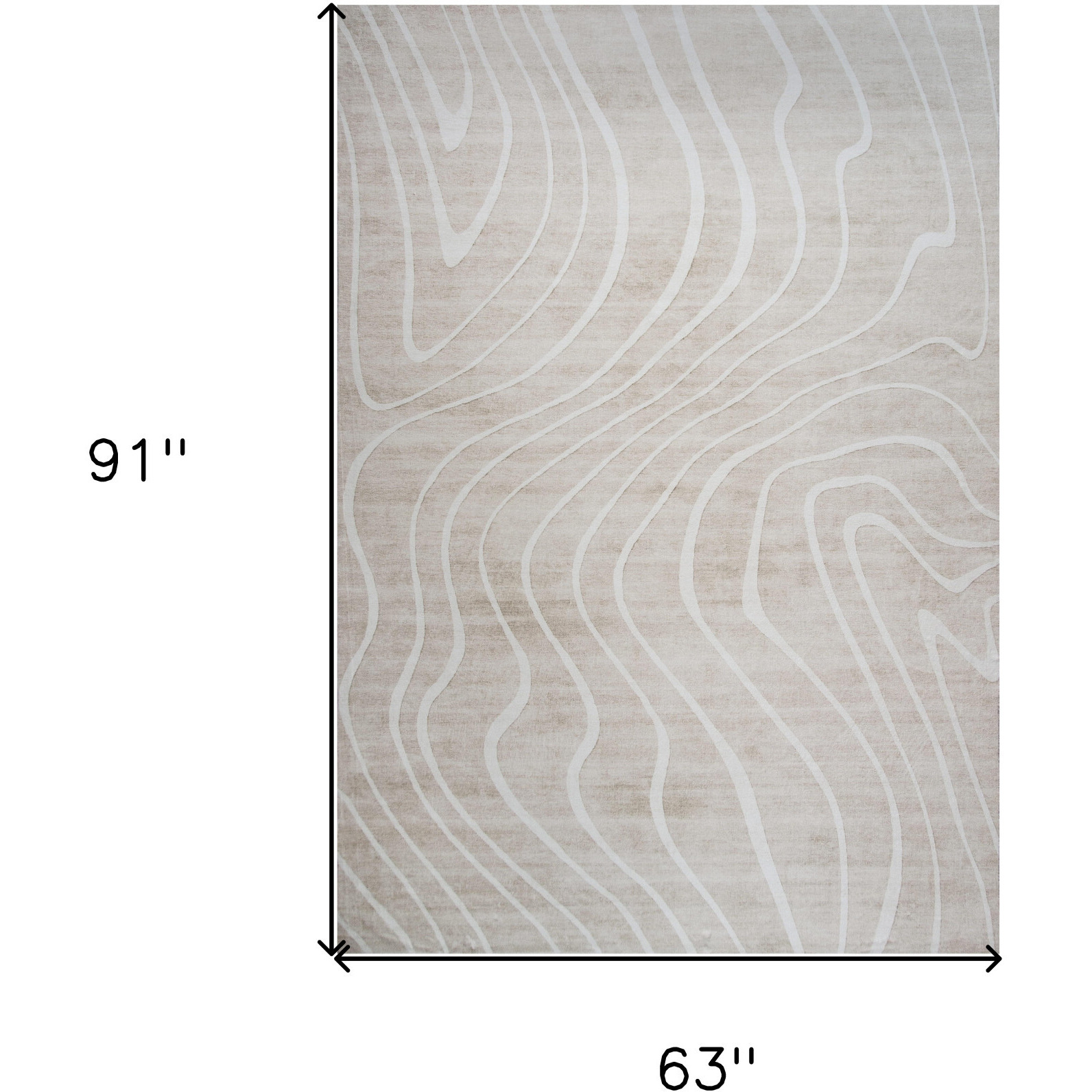 5' X 8' Beige and Ivory Abstract Distressed Area Rug