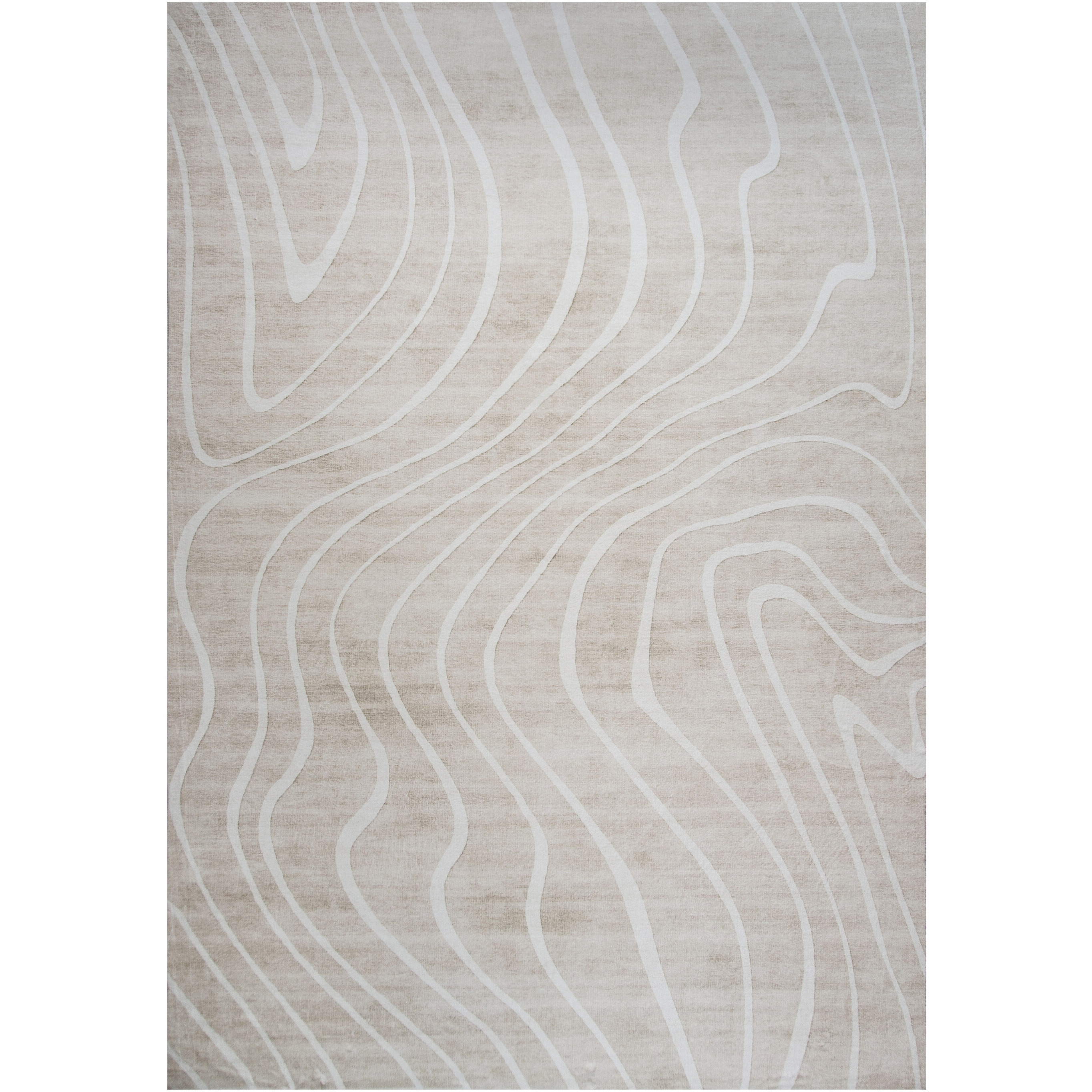 7' X 10' Beige and Ivory Abstract Distressed Area Rug