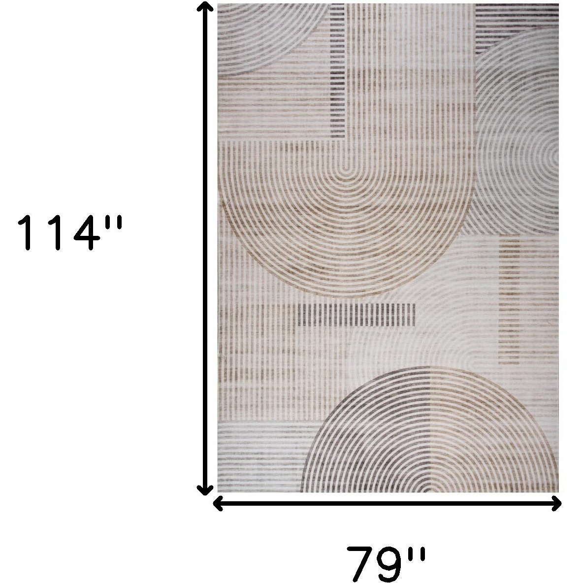 7' X 10' Beige and Brown Abstract Distressed Area Rug
