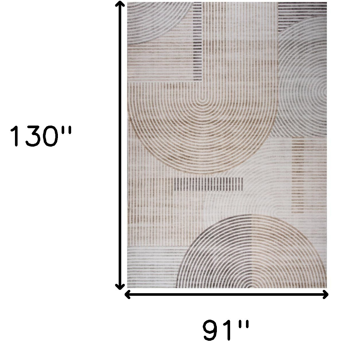 8' X 11' Beige and Brown Abstract Distressed Area Rug