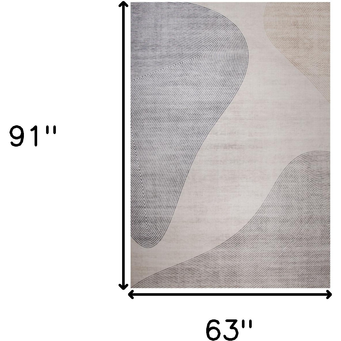 5' X 8' Beige and Brown Abstract Distressed Area Rug