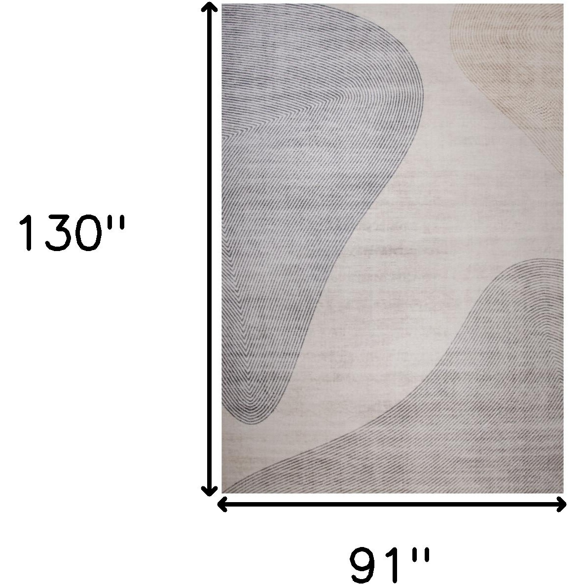 8' X 11' Beige and Brown Abstract Distressed Area Rug