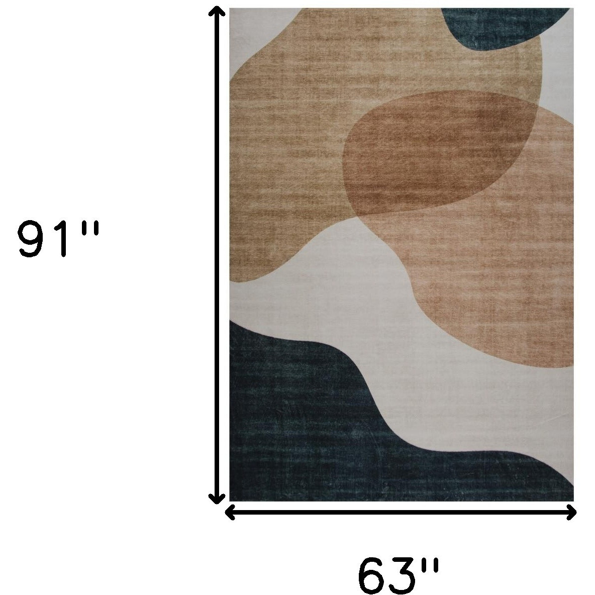 5' X 8' Beige and Green Abstract Distressed Area Rug