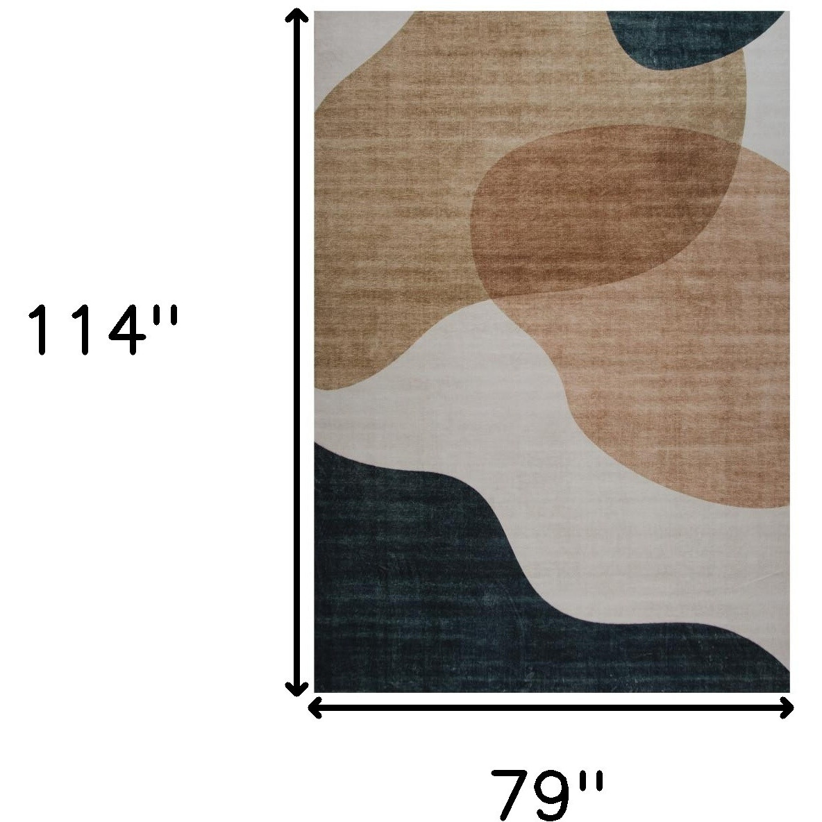 7' X 10' Beige and Green Abstract Distressed Area Rug