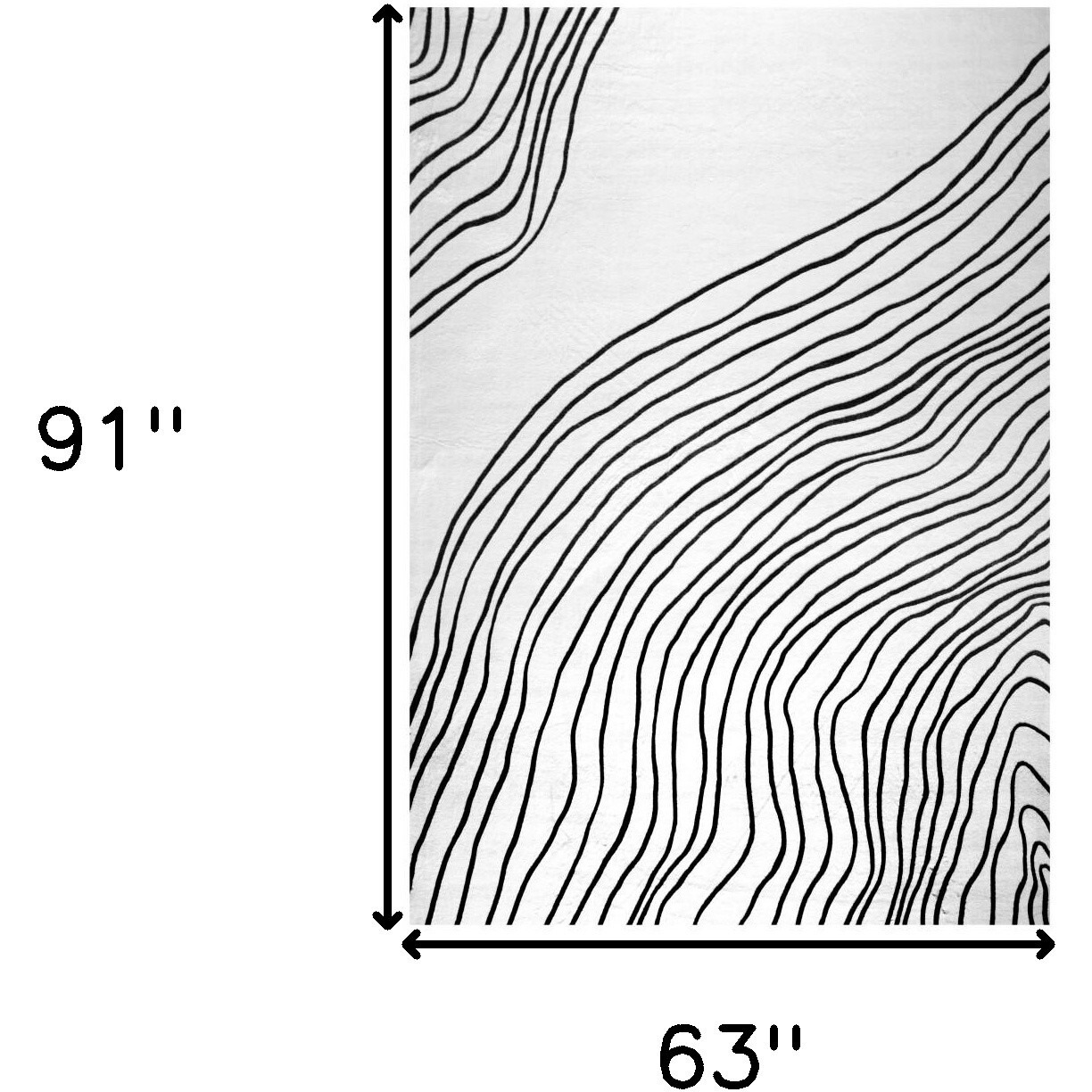 5' X 8' Black and White Abstract Distressed Area Rug