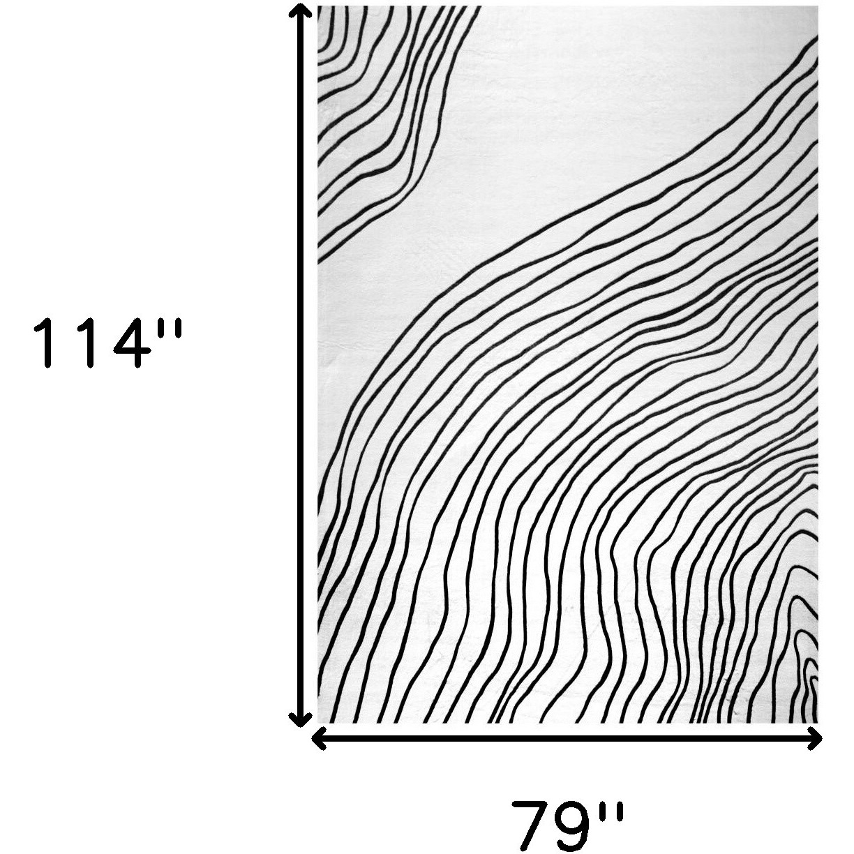 7' X 10' Black and White Abstract Distressed Area Rug
