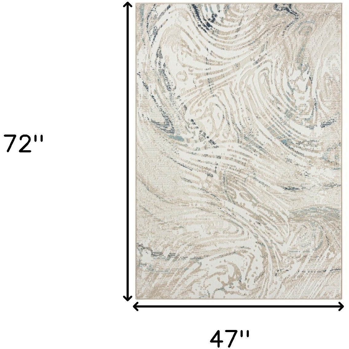 4' X 6' Blue and Gray Abstract Power Loom Area Rug