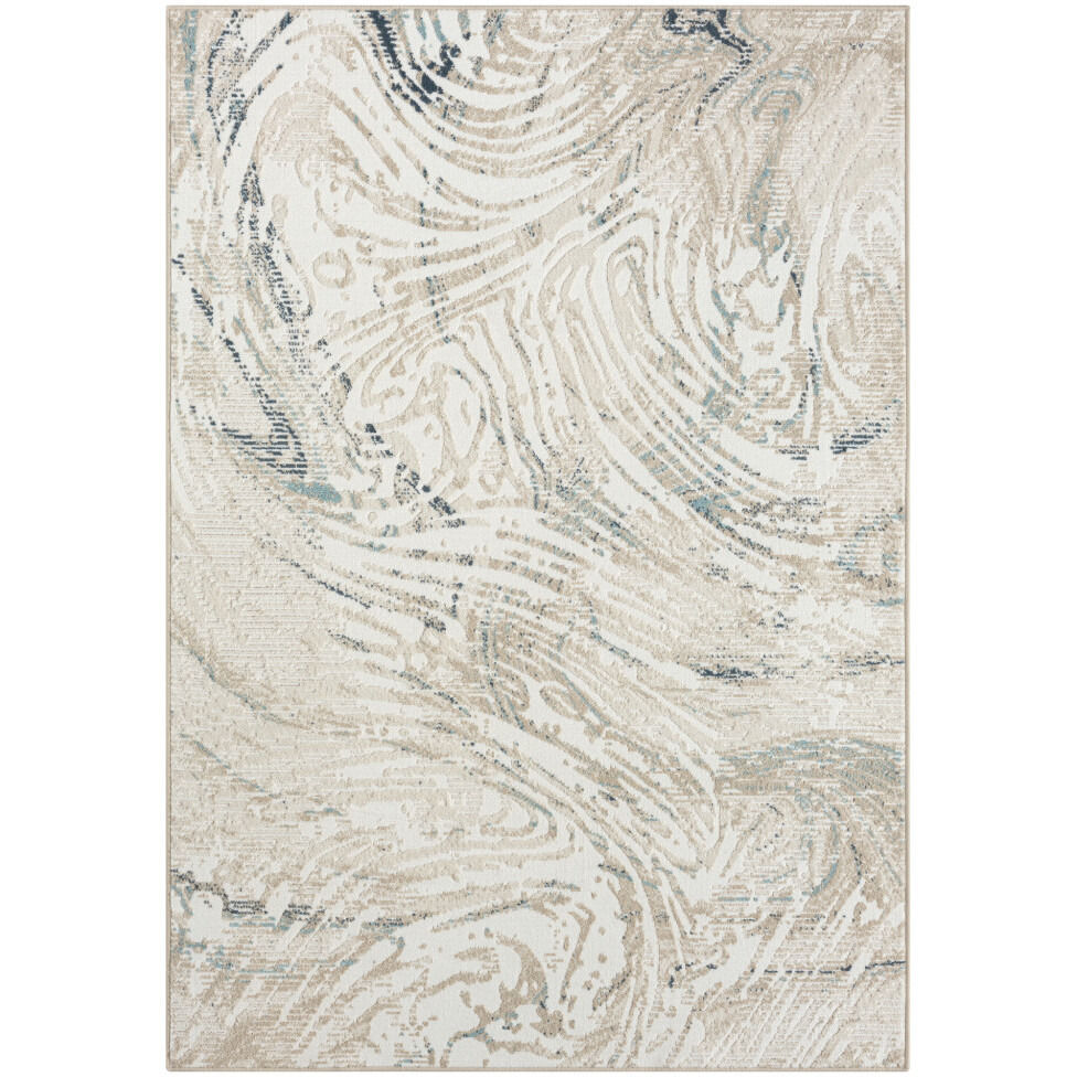4' X 6' Blue and Gray Abstract Power Loom Area Rug