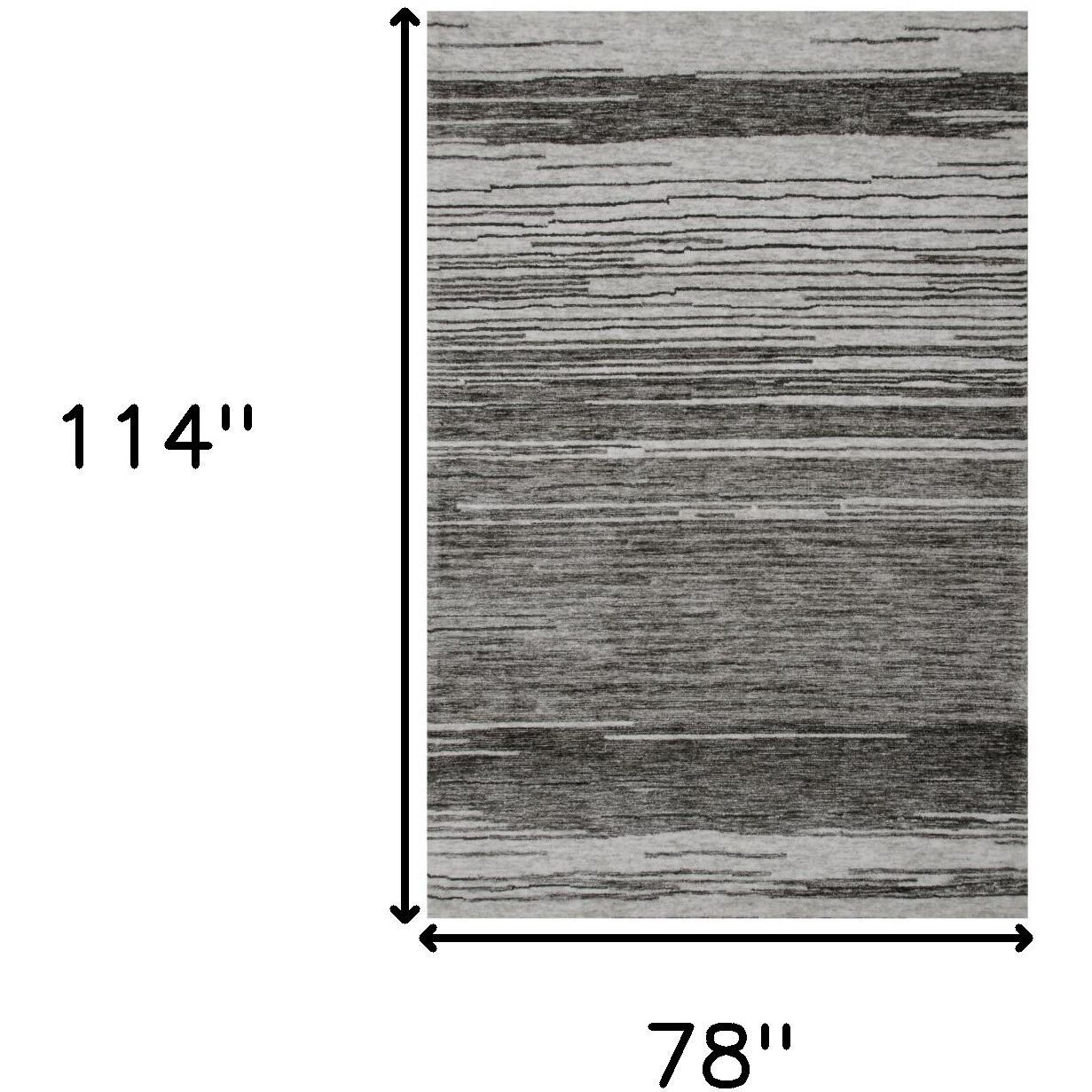 7' X 10' Gray and Black Abstract Power Loom Distressed Area Rug