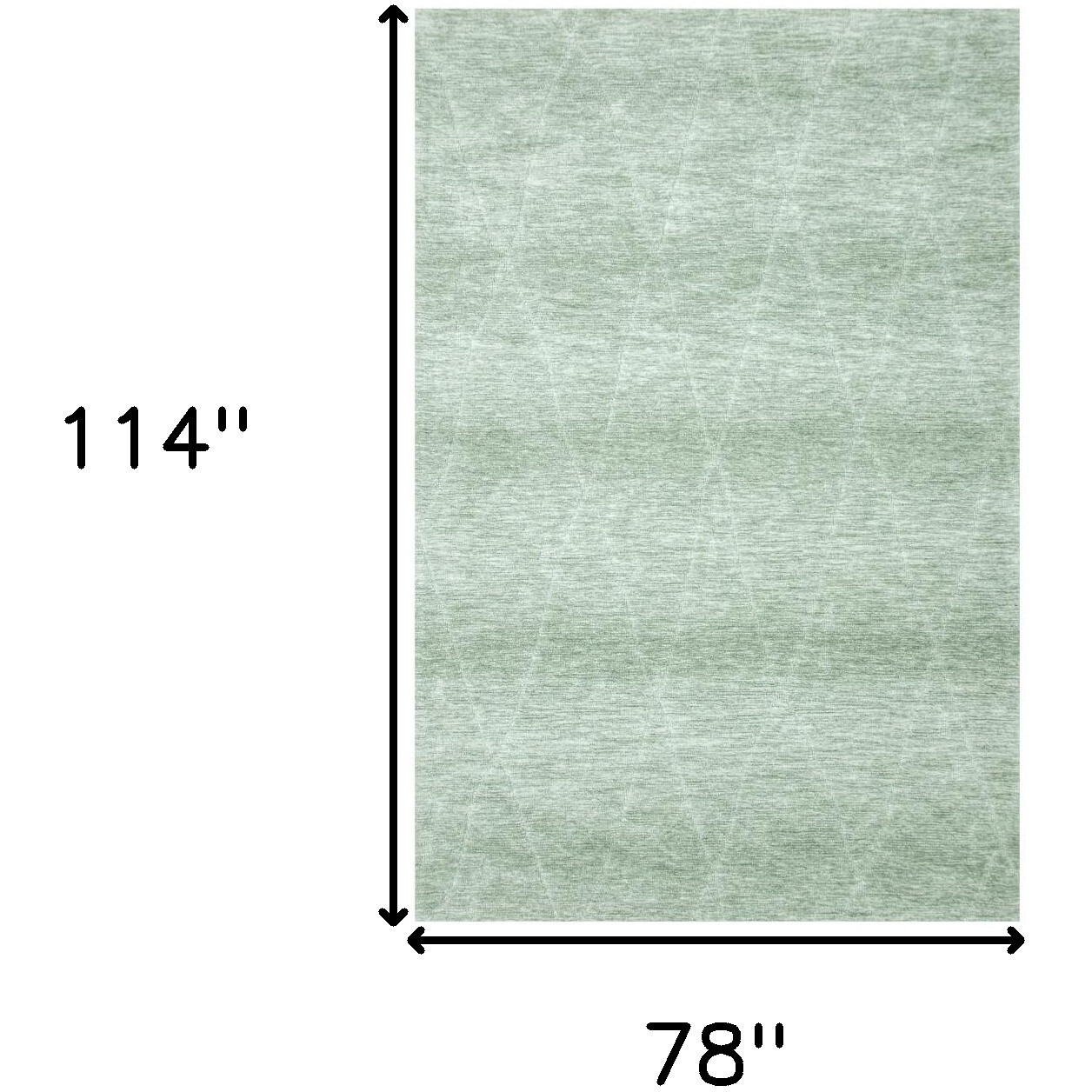 7' X 10' Green and Ivory Geometric Power Loom Distressed Area Rug