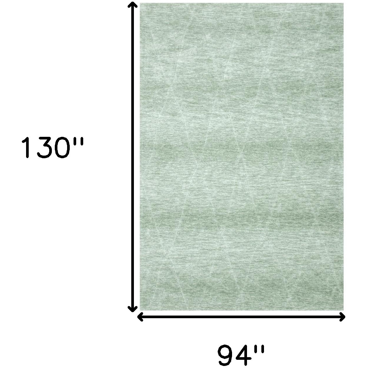 8' X 11' Green and Ivory Geometric Power Loom Distressed Area Rug