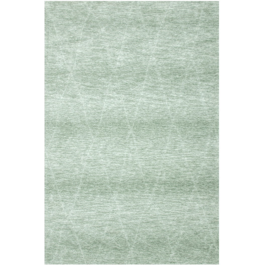 8' X 11' Green and Ivory Geometric Power Loom Distressed Area Rug