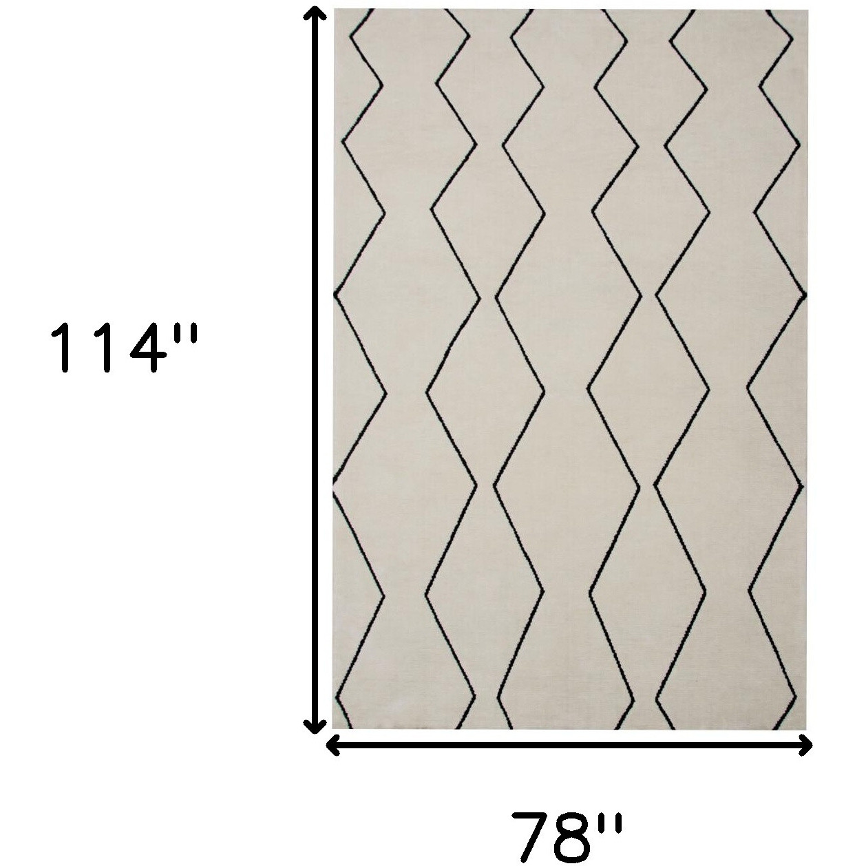 7' X 10' Beige and Black Geometric Power Loom Distressed Area Rug