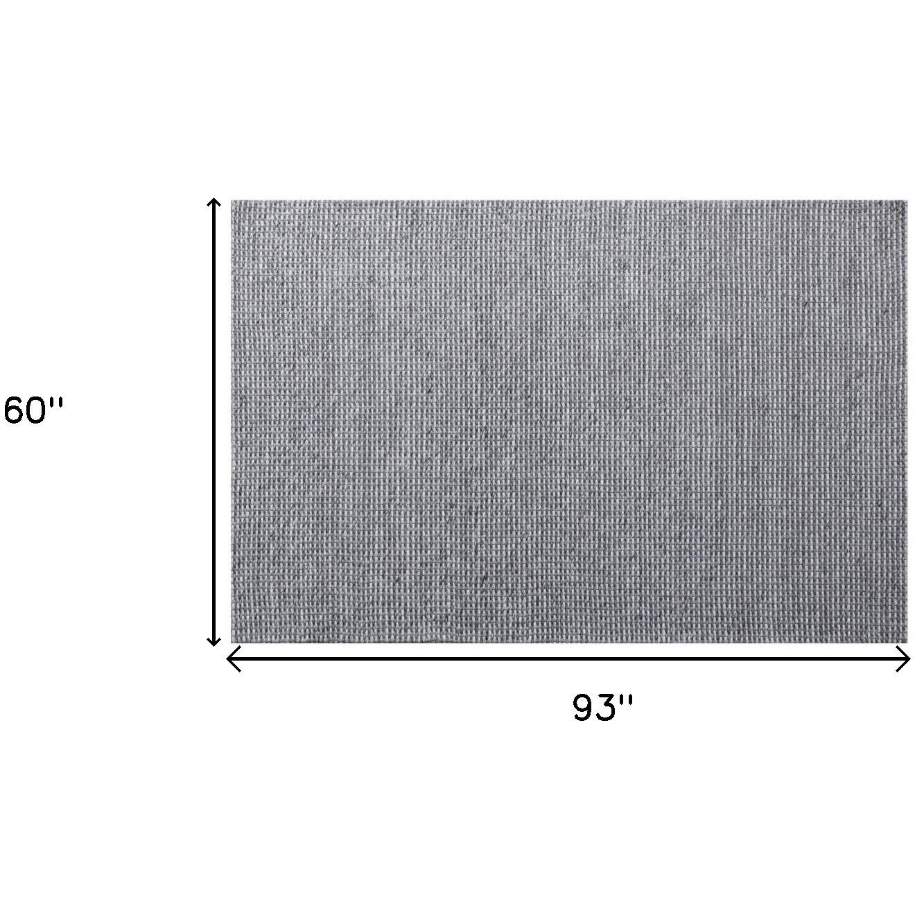 5' X 8' Gray Wool Striped Hand Woven Area Rug