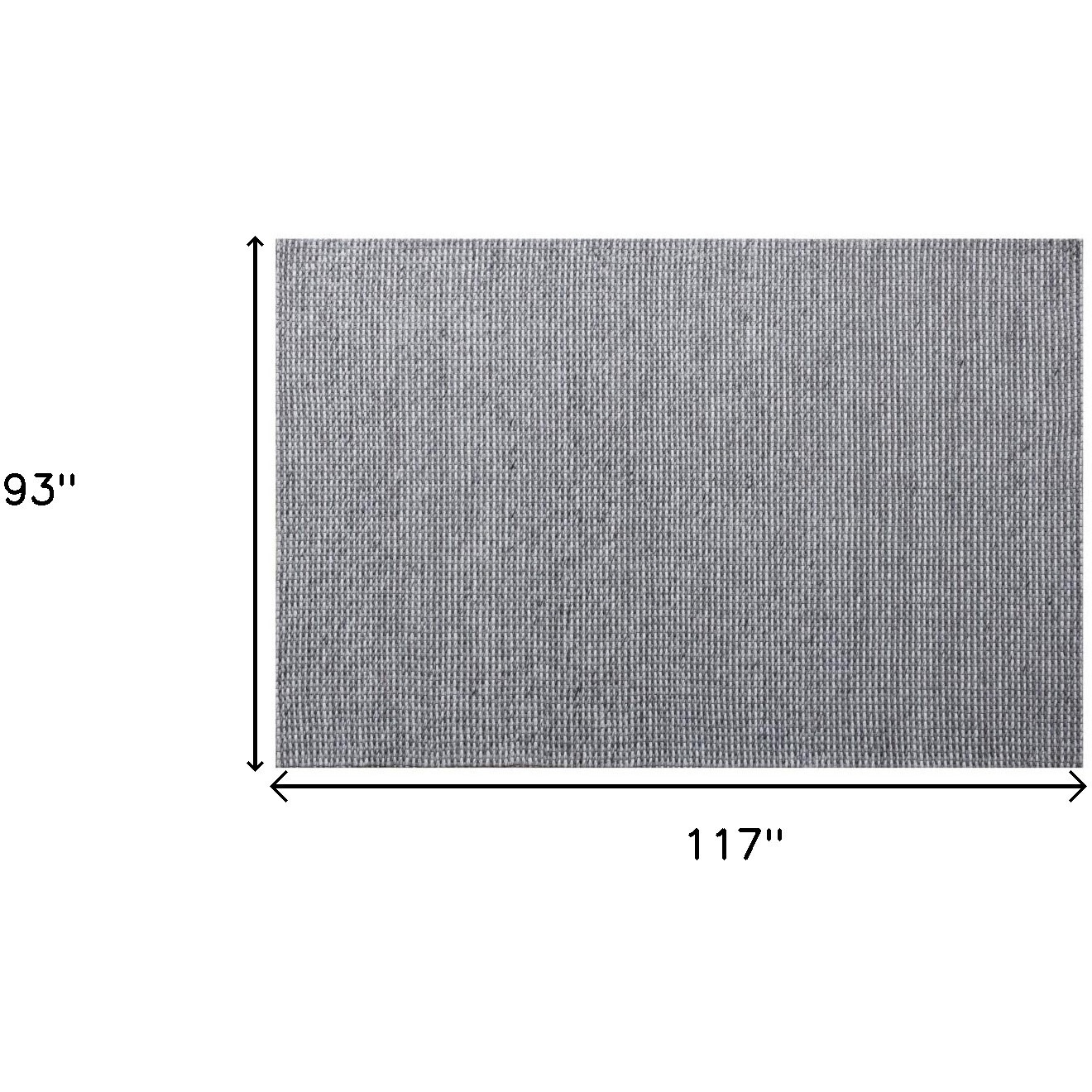 8' X 10' Gray and Silver Striped Hand Woven Non Skid Area Rug