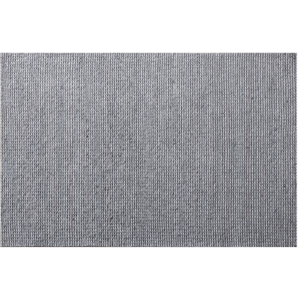 8' X 10' Gray and Silver Striped Hand Woven Non Skid Area Rug