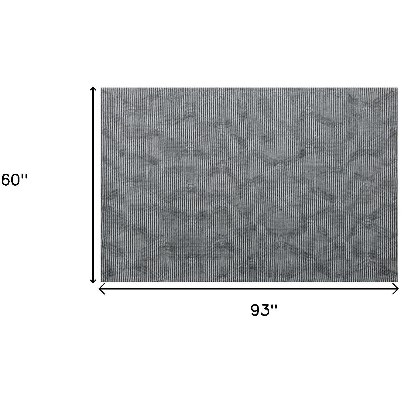 5' X 8' Gray and Ivory Geometric Hand Woven Non Skid Area Rug