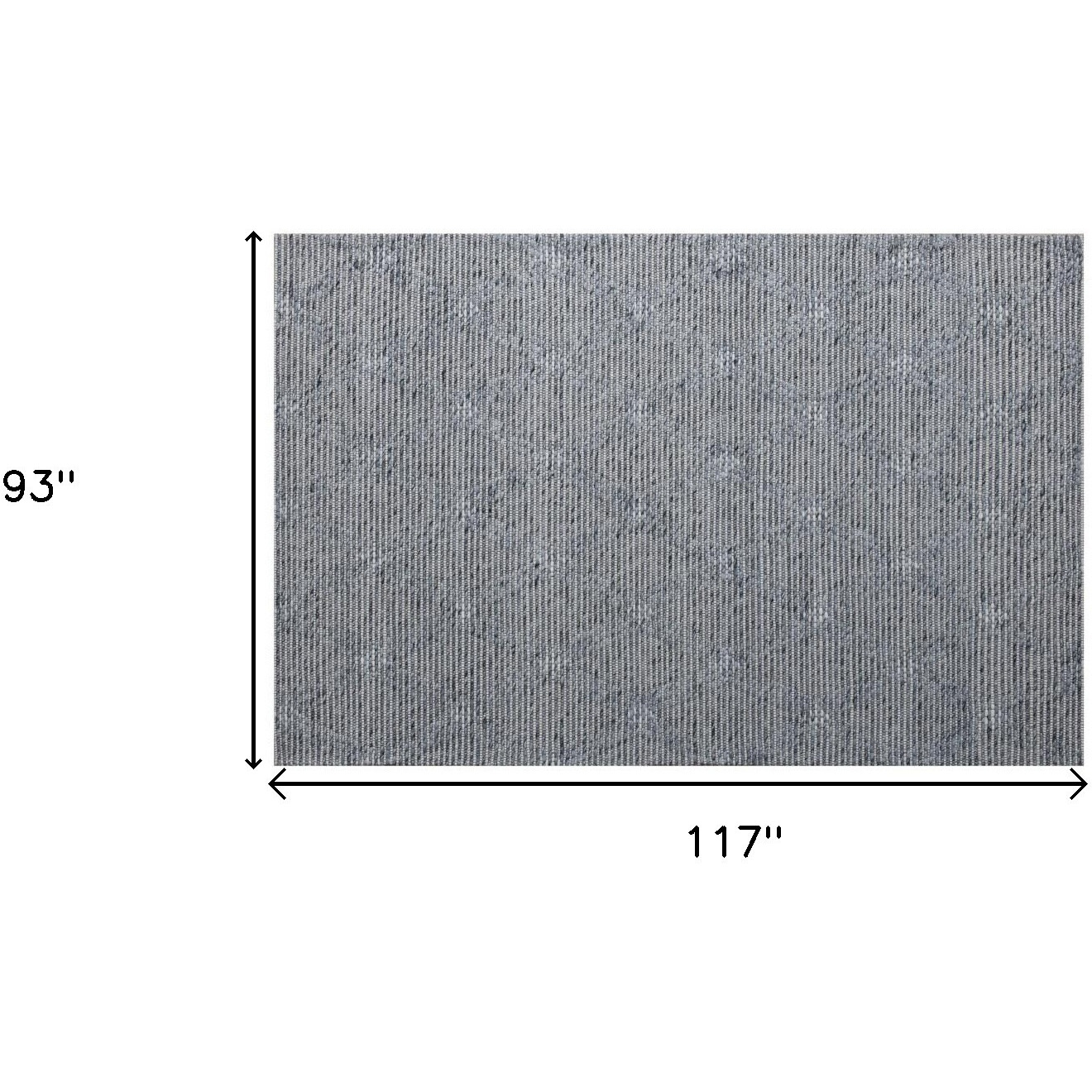 8' X 10' Blue and Ivory Geometric Hand Woven Non Skid Area Rug