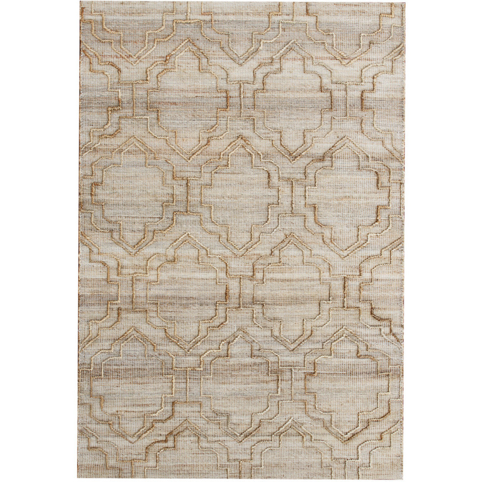 9' X 12' Brown and Ivory Trellis Hand Woven Non Skid Area Rug