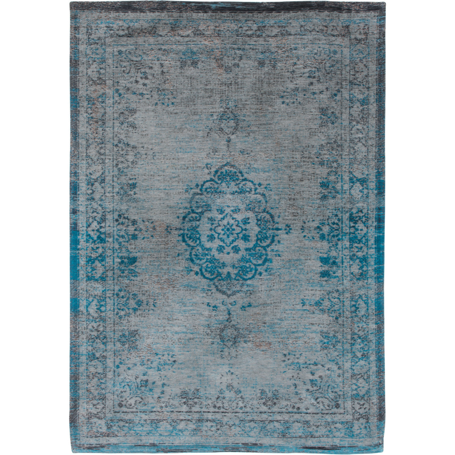 6' X 8' Gray and Green Medallion Non Skid Area Rug