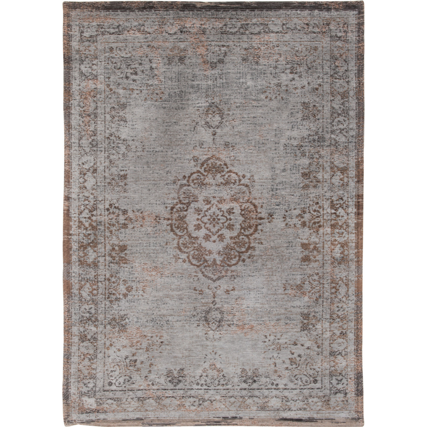 8' X 11' Gray and Beige Medallion Non Skid Area Rug